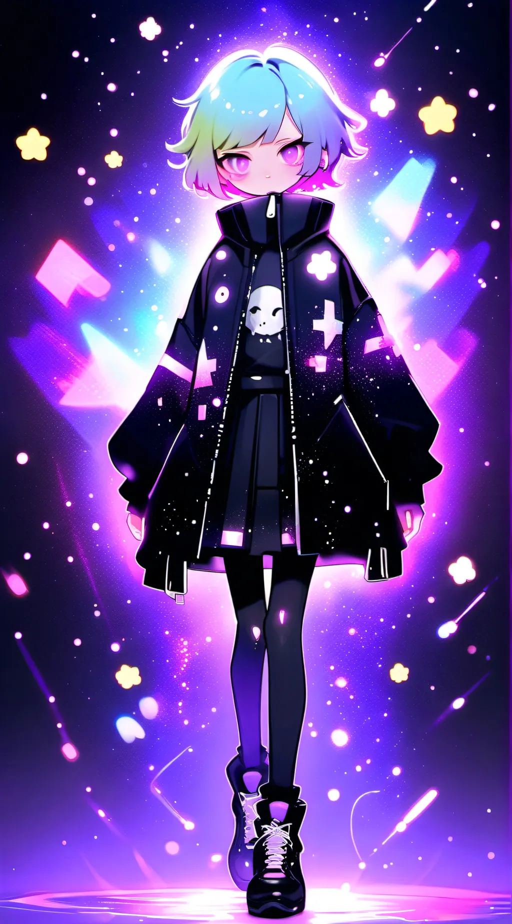 ai character: uzi figurine background