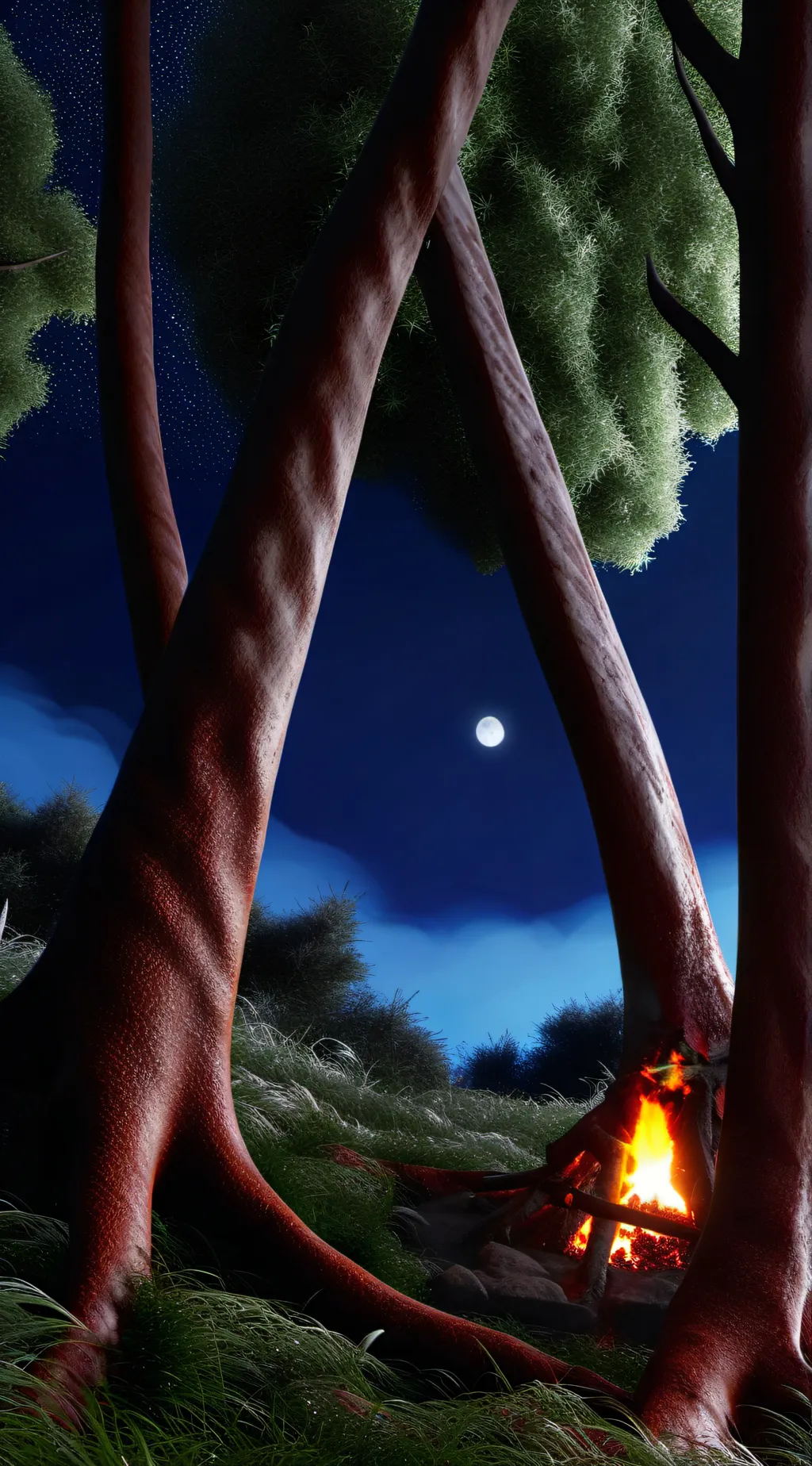 ai character: camping trip  background