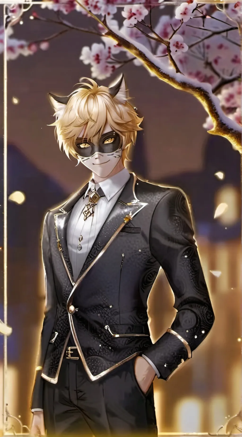 ai character: Cat noir background