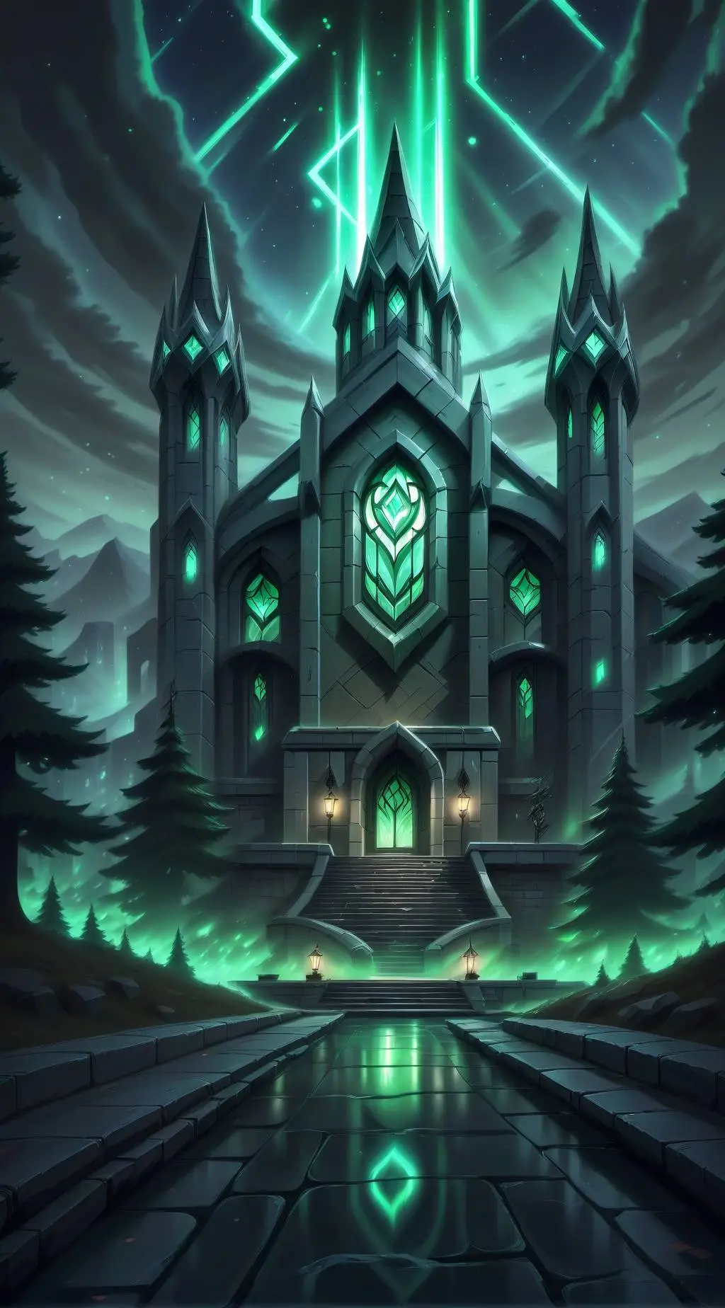 ai character: haunted house background