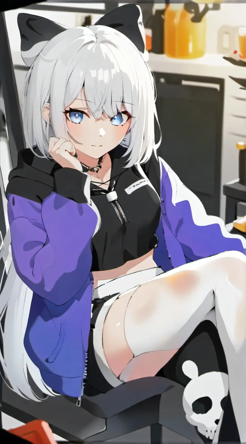 ai character: Violet background