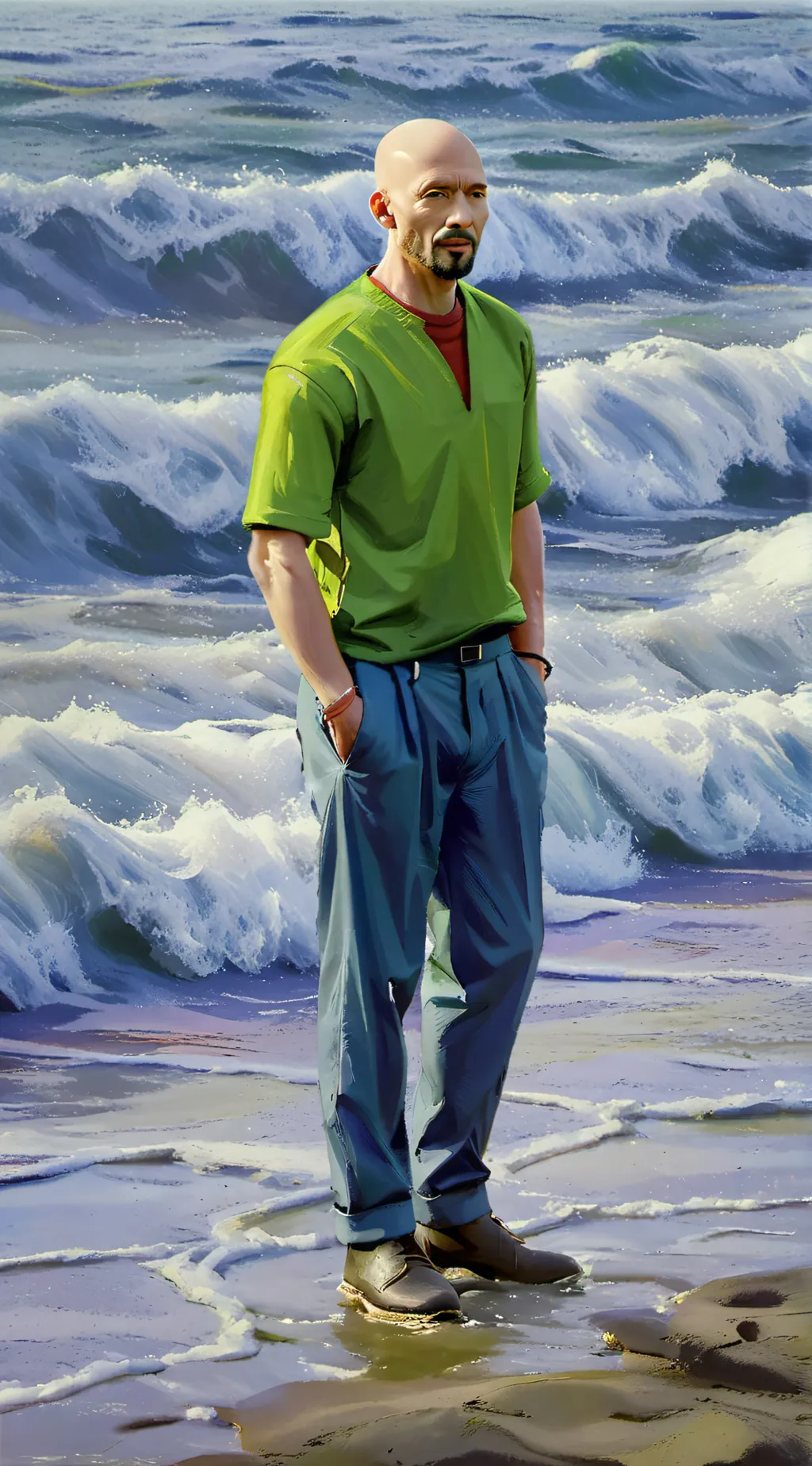 ai character: Baldi meme background