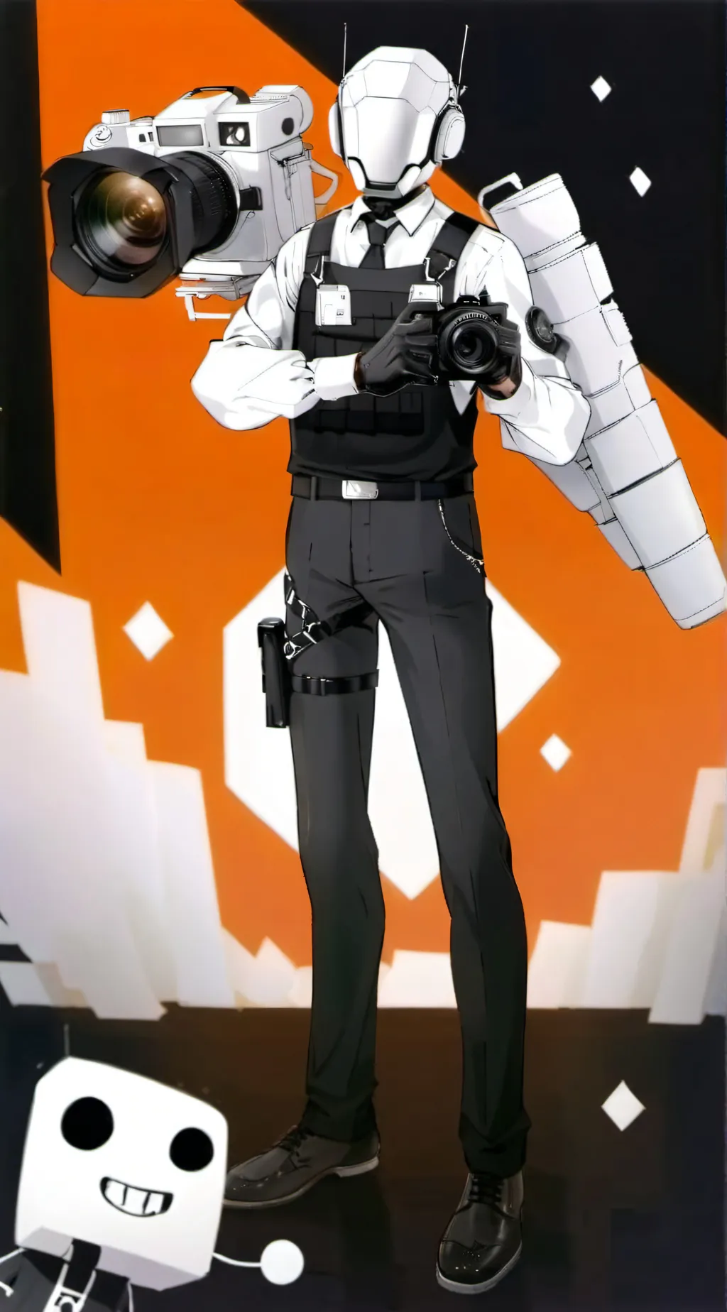ai character: engineer cameraman background