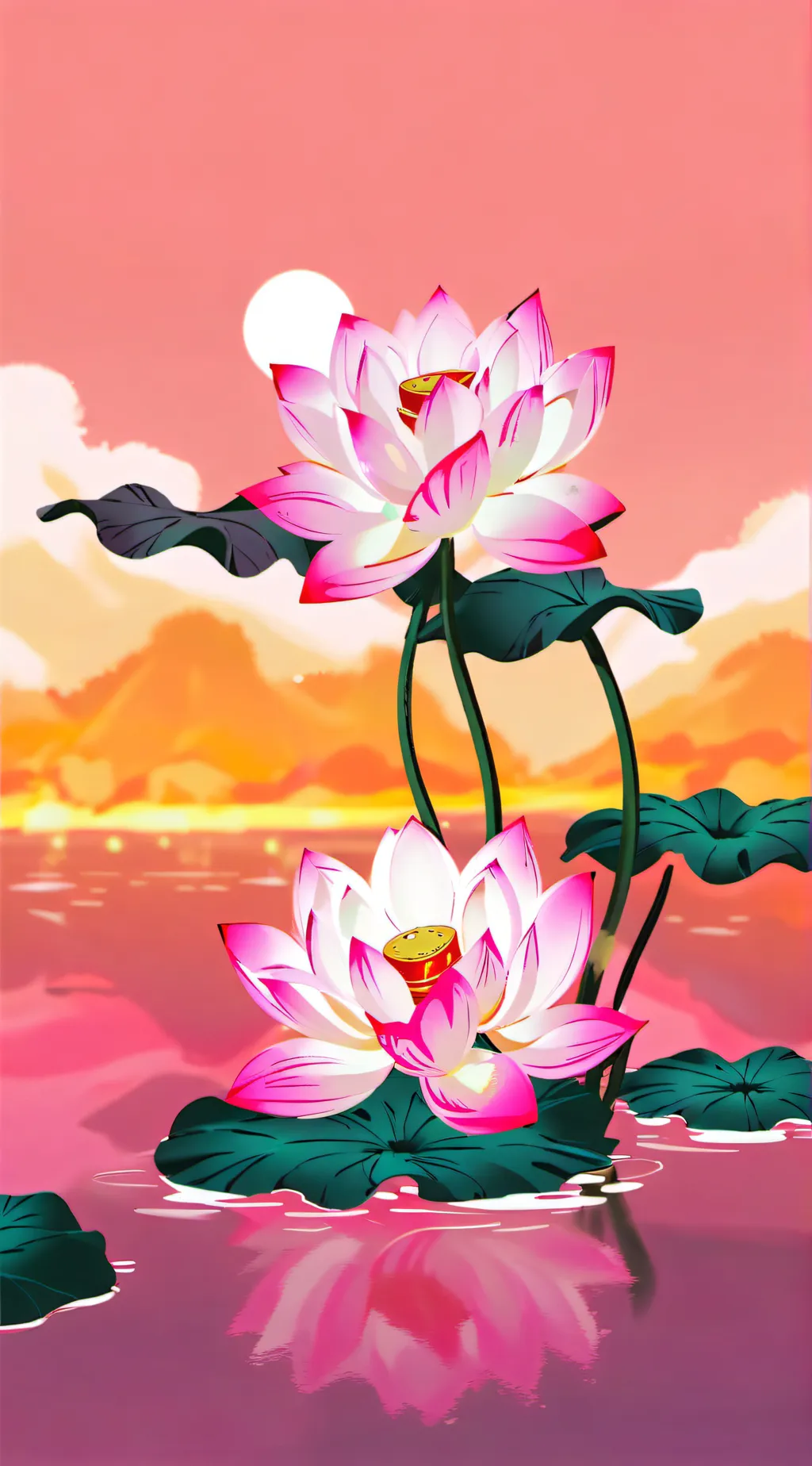 ai character: ★Pink lotus★ background