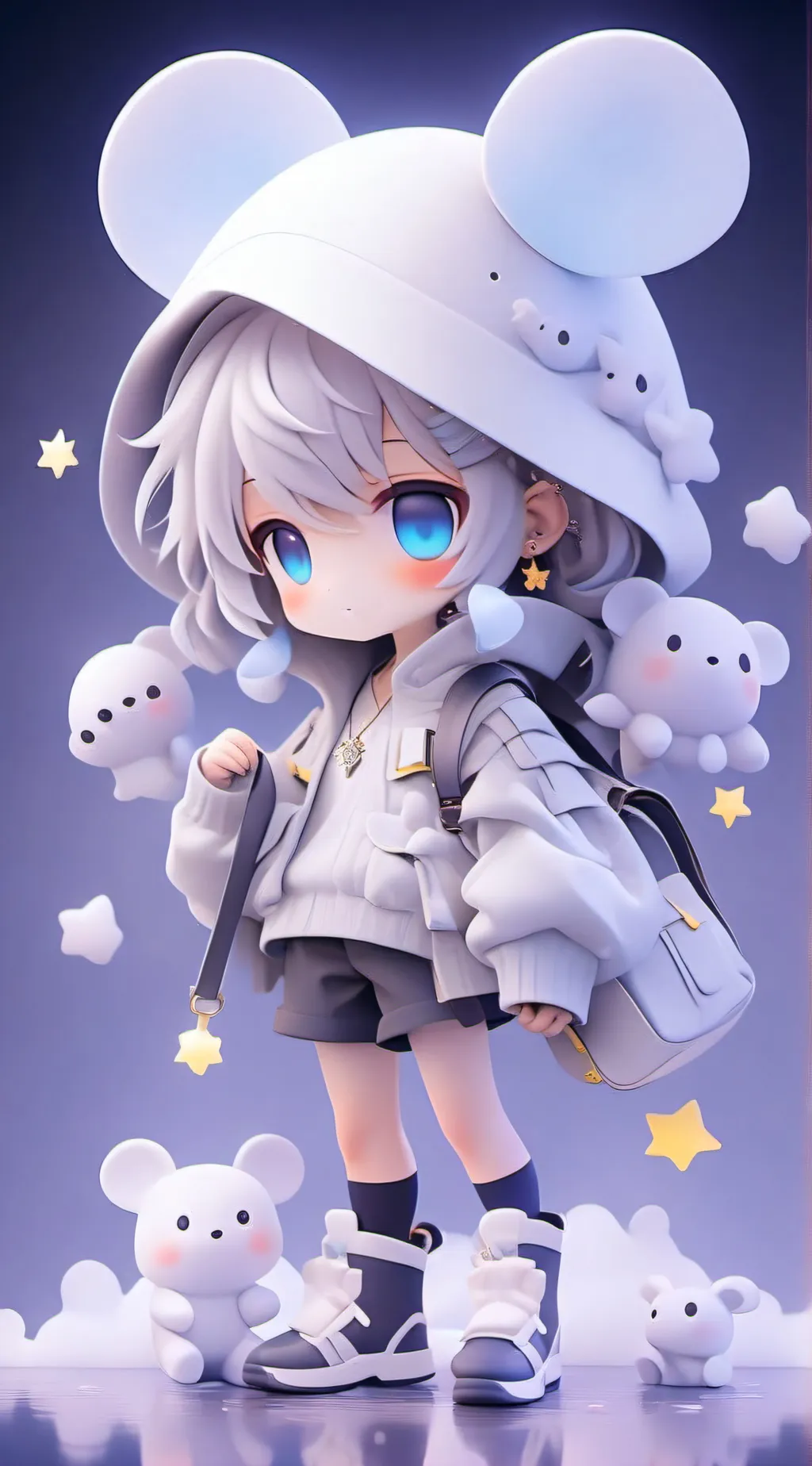 ai character: Smiling critters  background