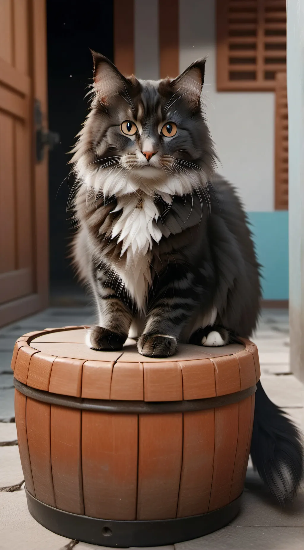 ai character: miss circle cat background