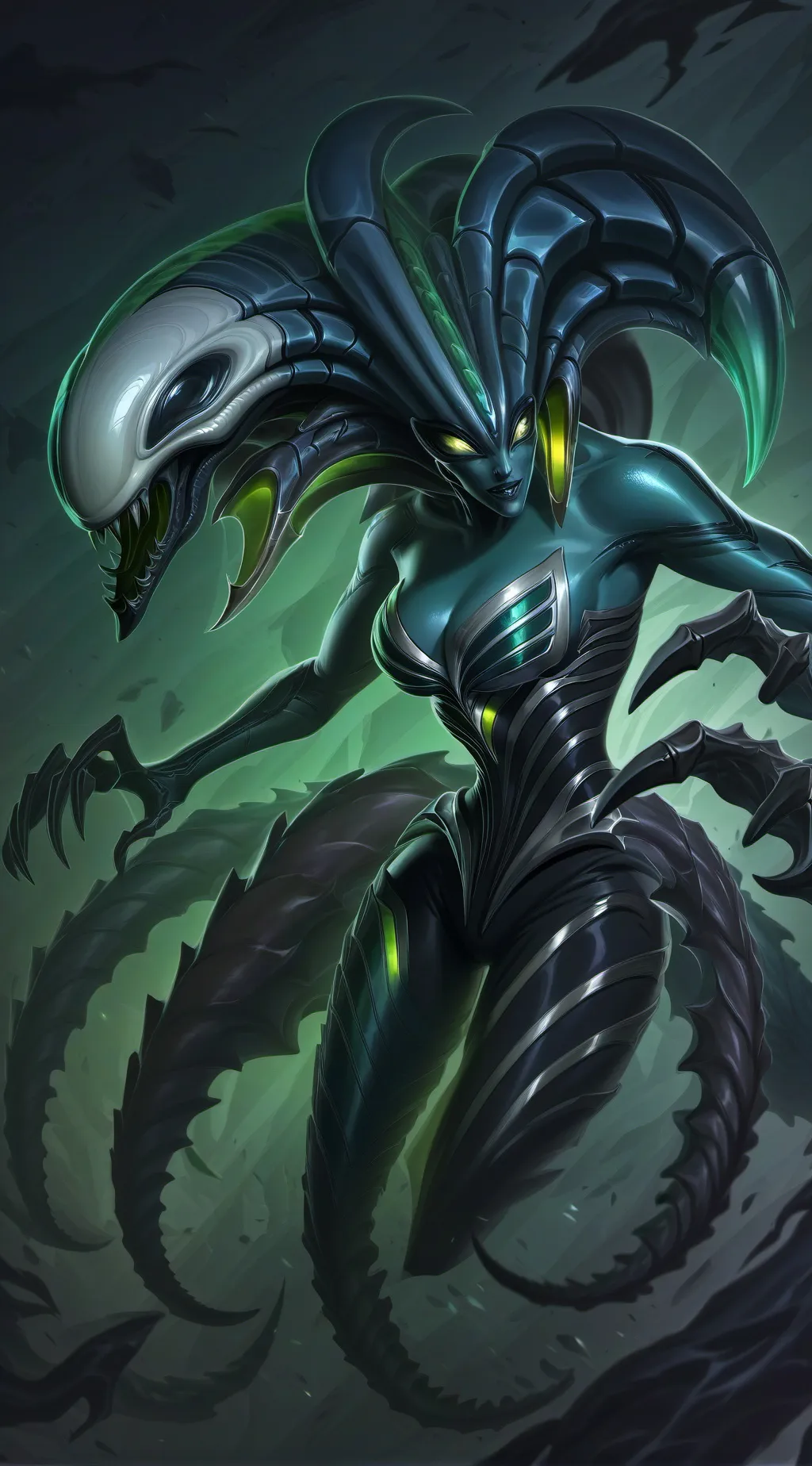 ai character: Xenomorph Queen  background