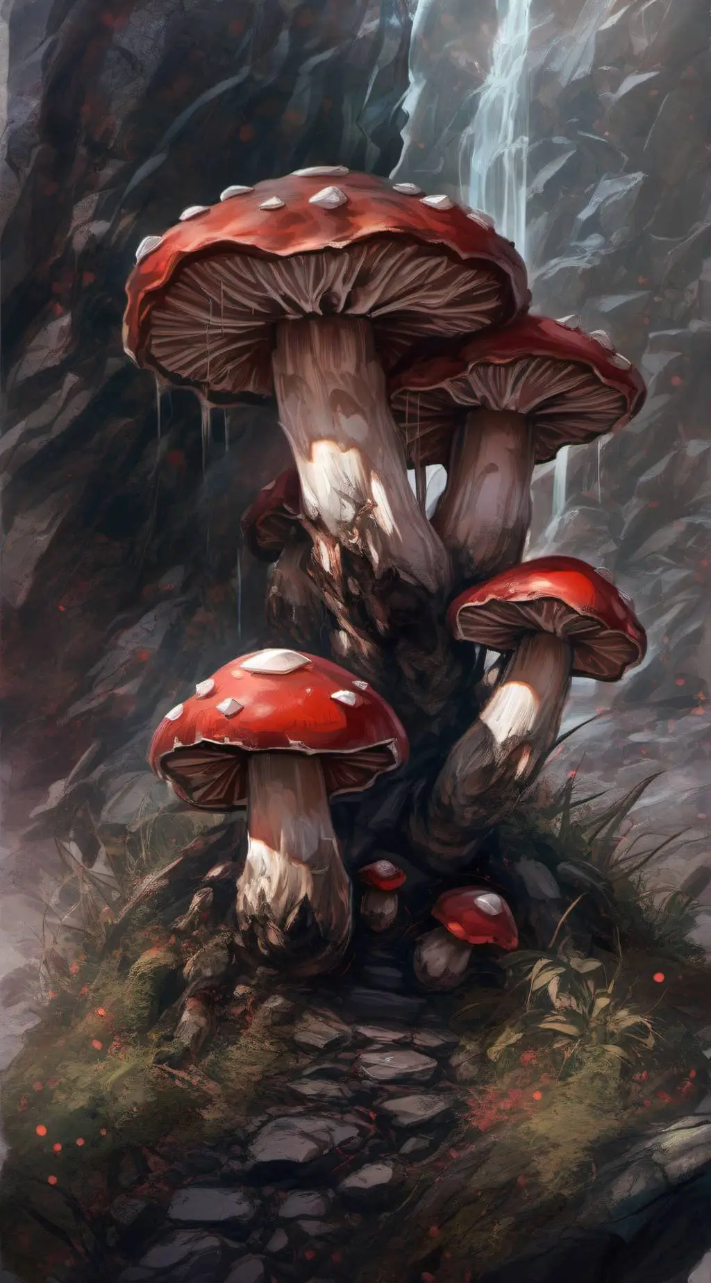 ai character: Fire-shrooms + ETC background