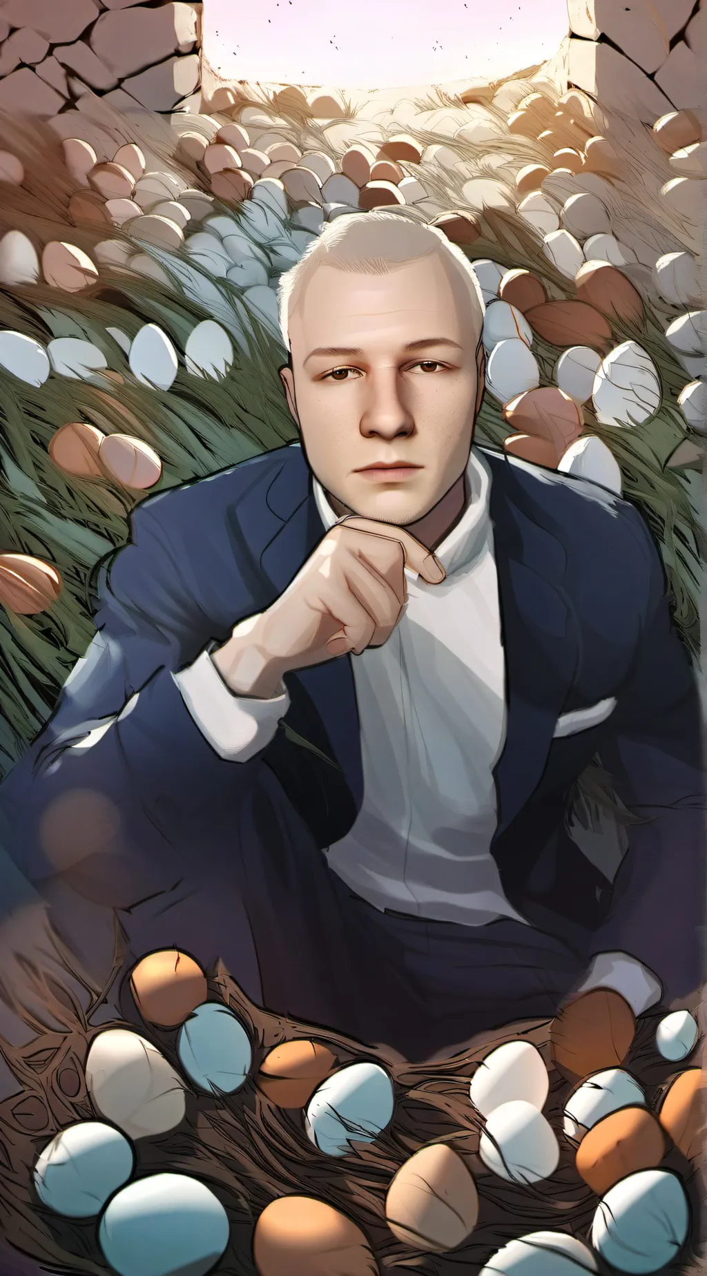 ai character: Egg background