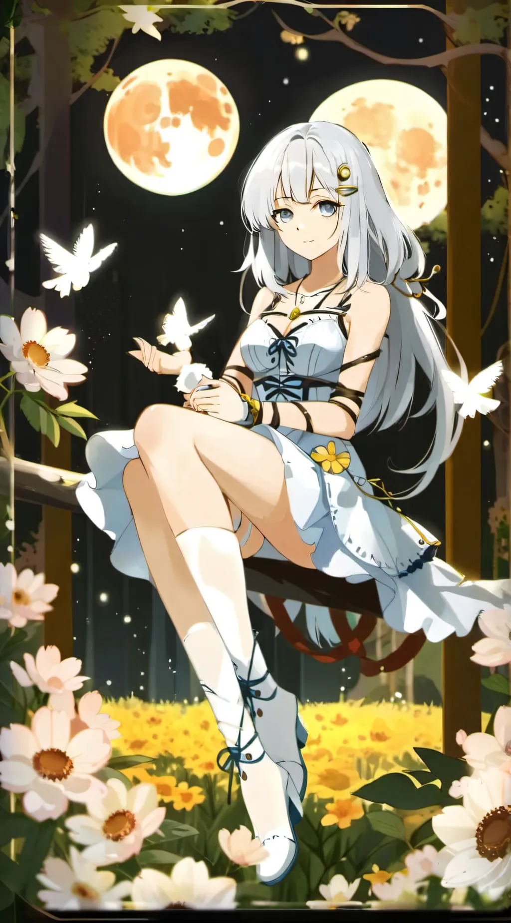 ai character: Moonlight background