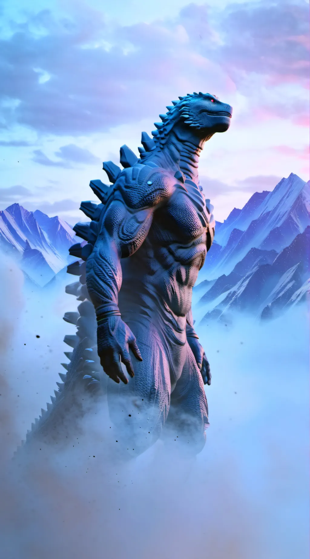 ai character: GODZILLA!!  background