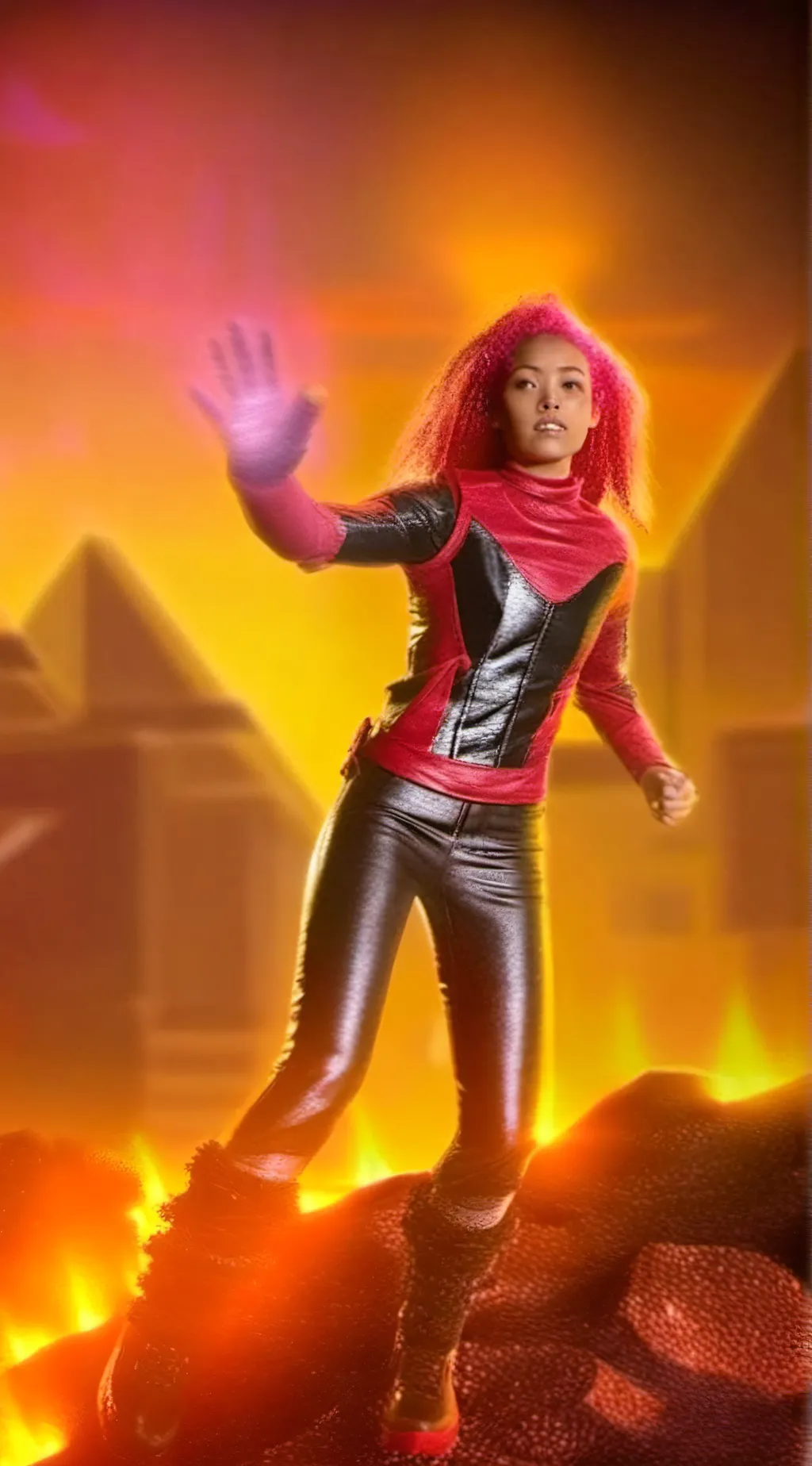 ai character: Lava girl background