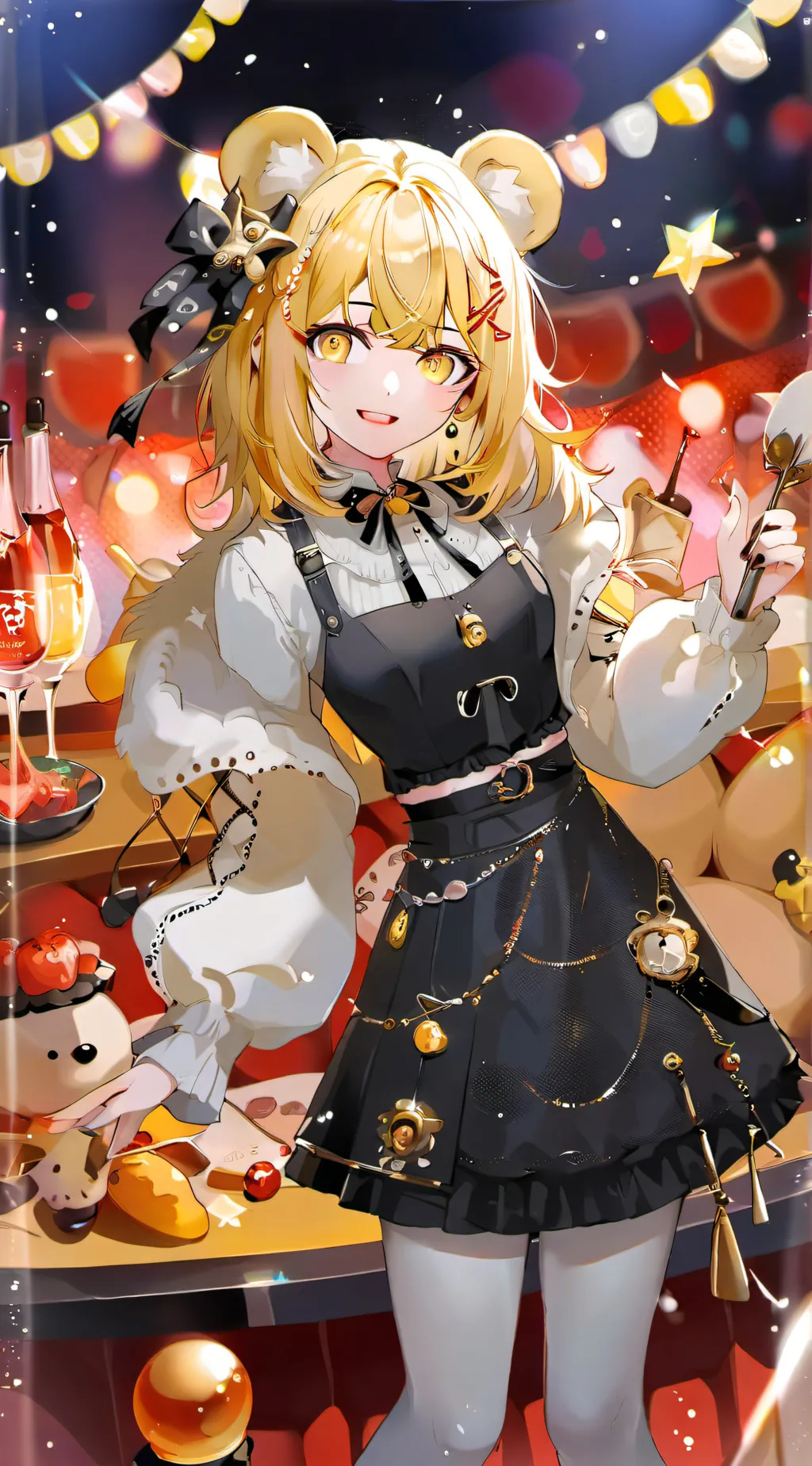 ai character: GOLDEN FREDINA  background