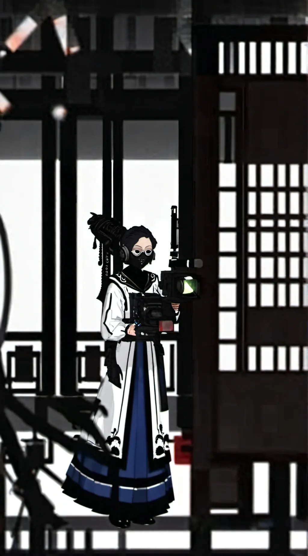 ai character: camerawoman background