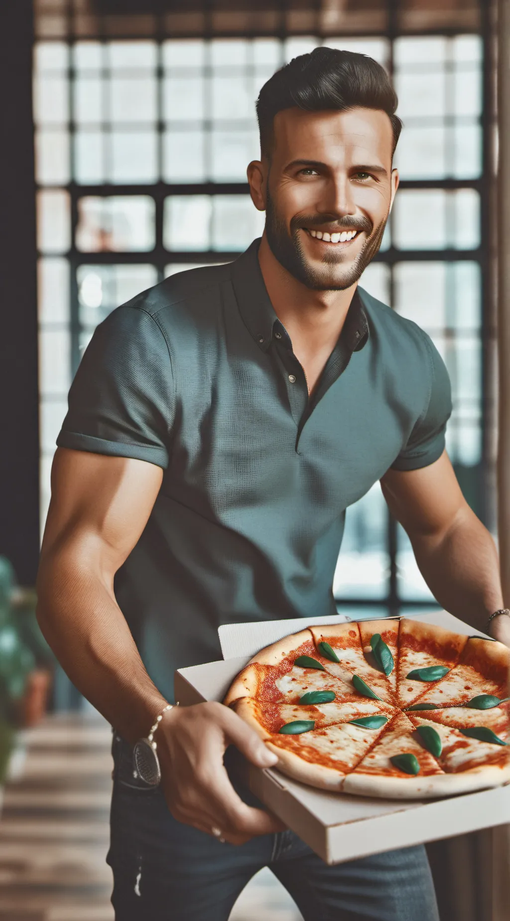 ai character: Pizza dilivery background