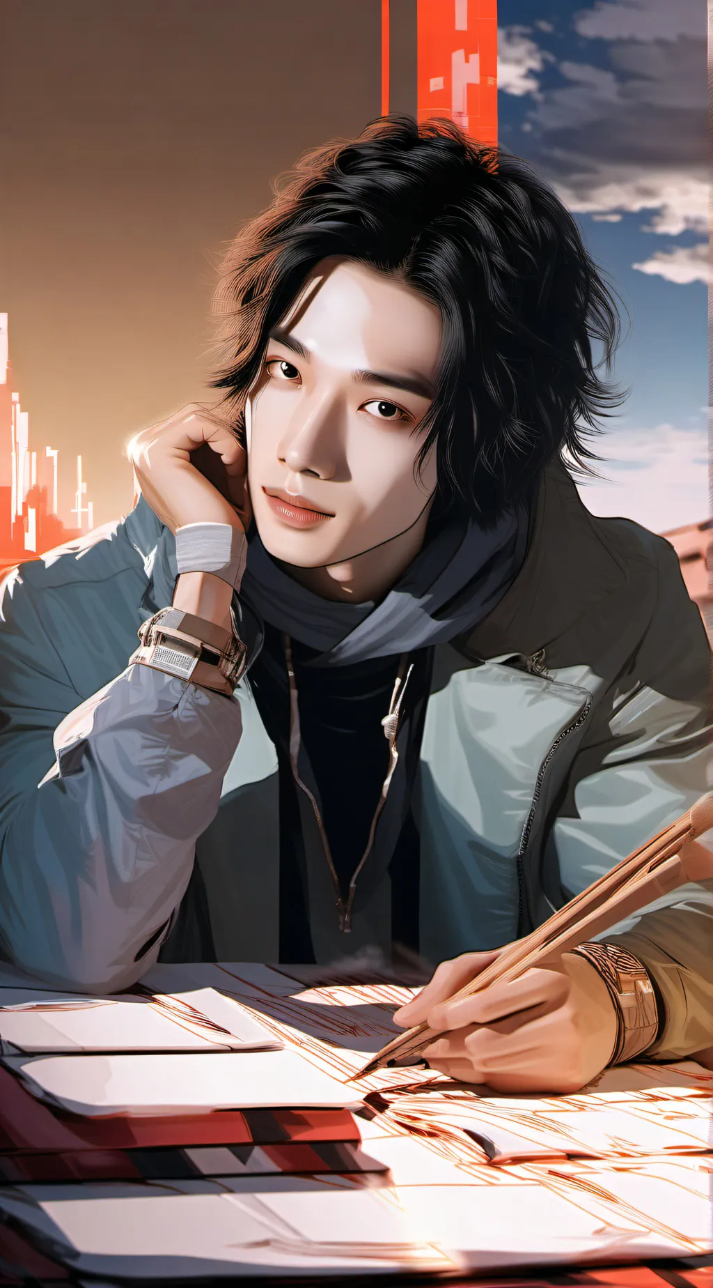 ai character: Hwang Hyunjin skz background