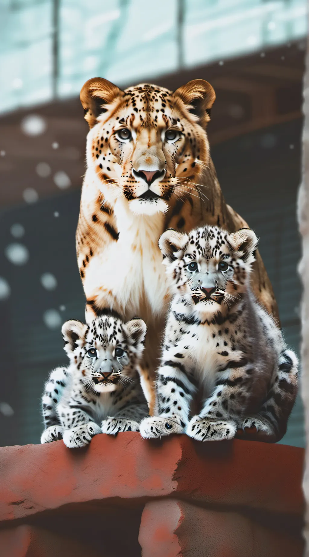 ai character: snow leaperd background