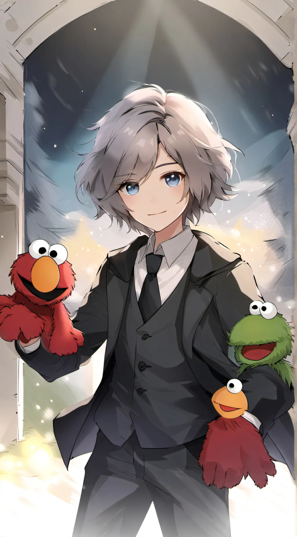 ai character: seasame street background