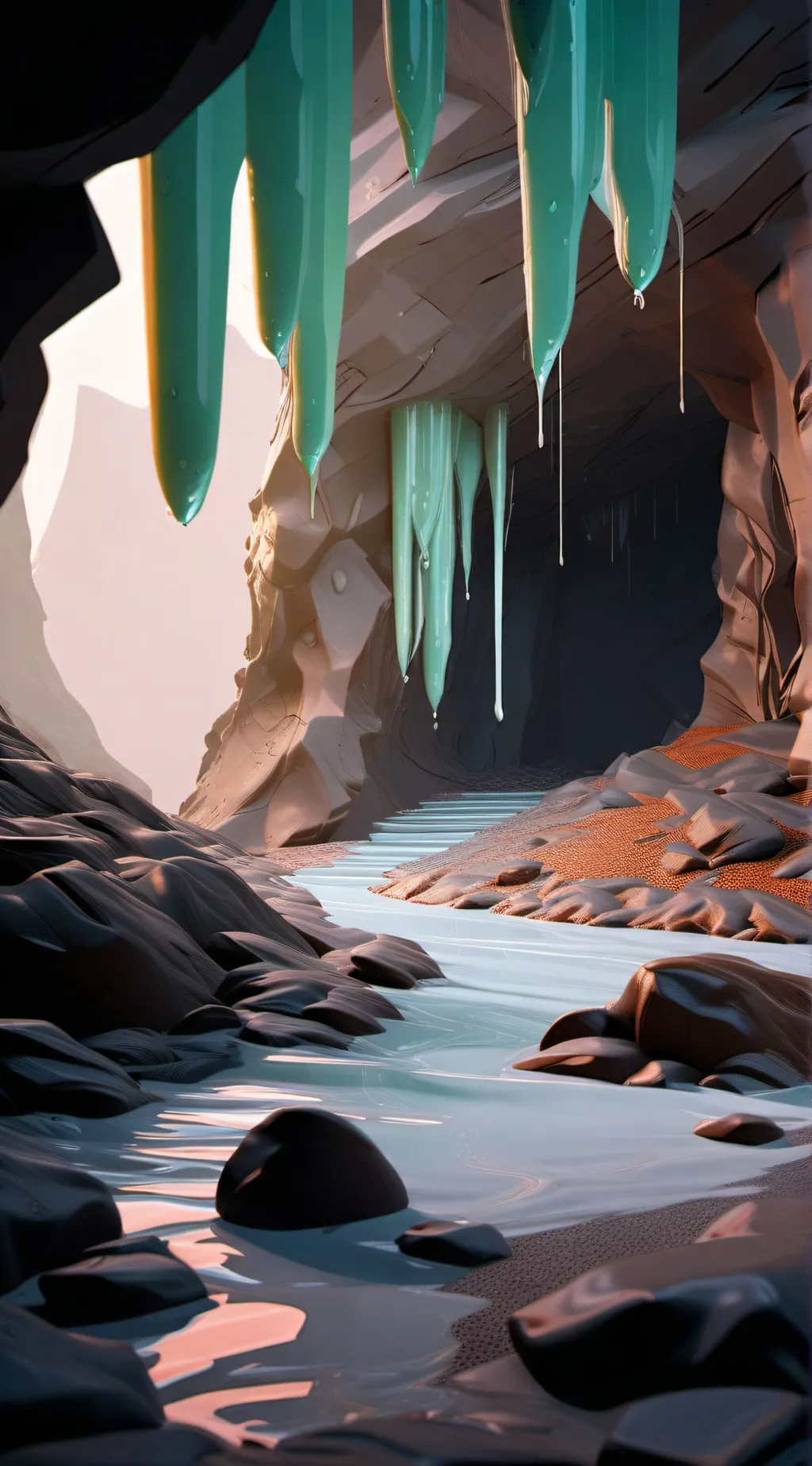 ai character: Slime cave background