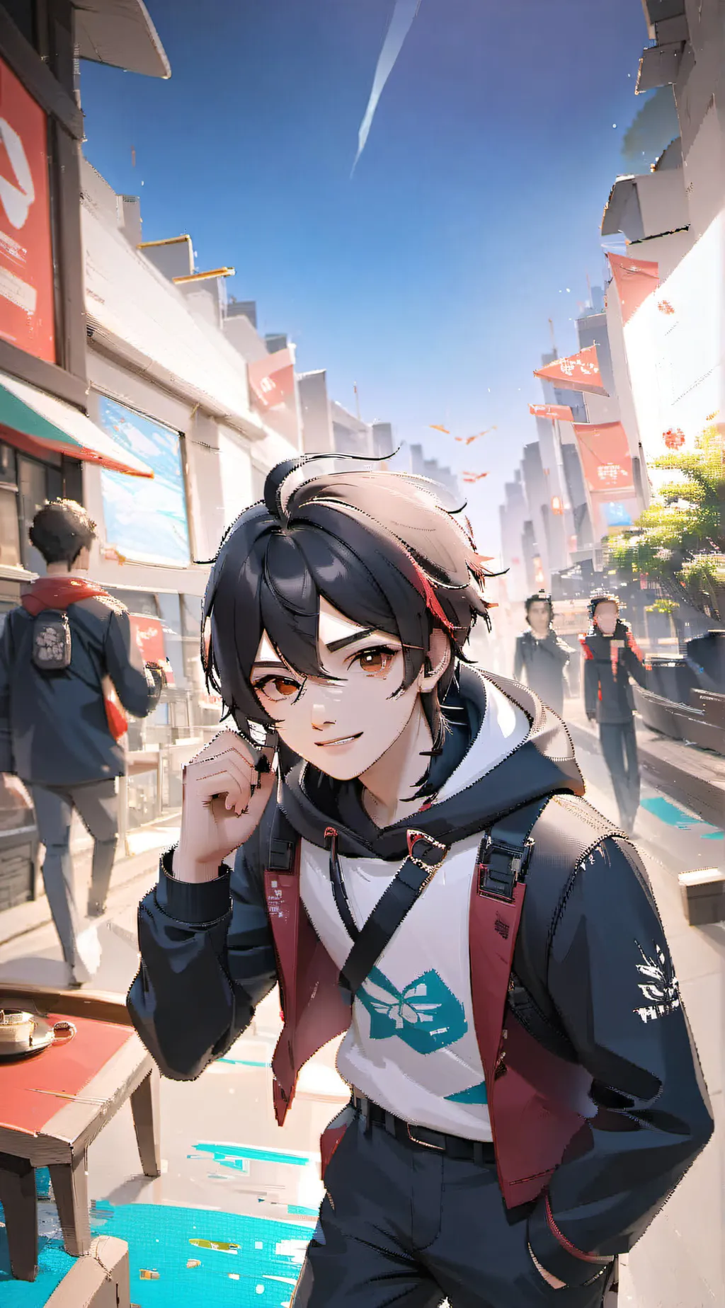 ai character: sad background