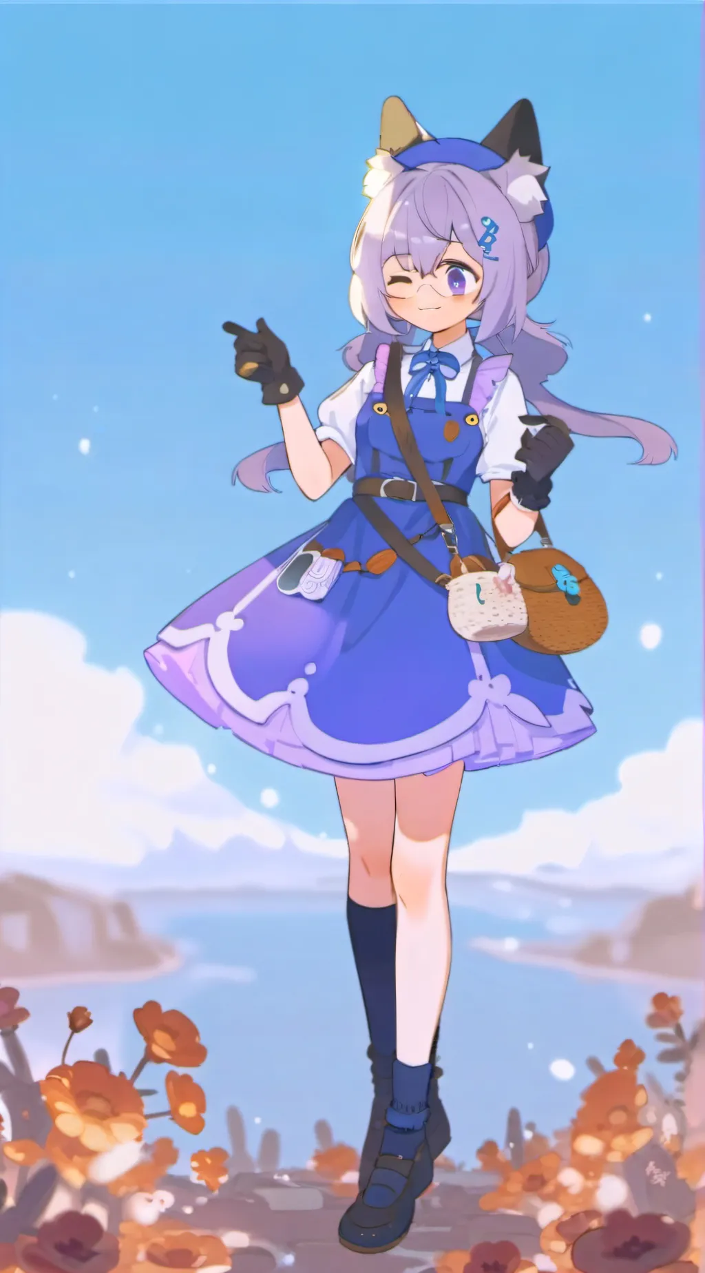 ai character: Lilac background
