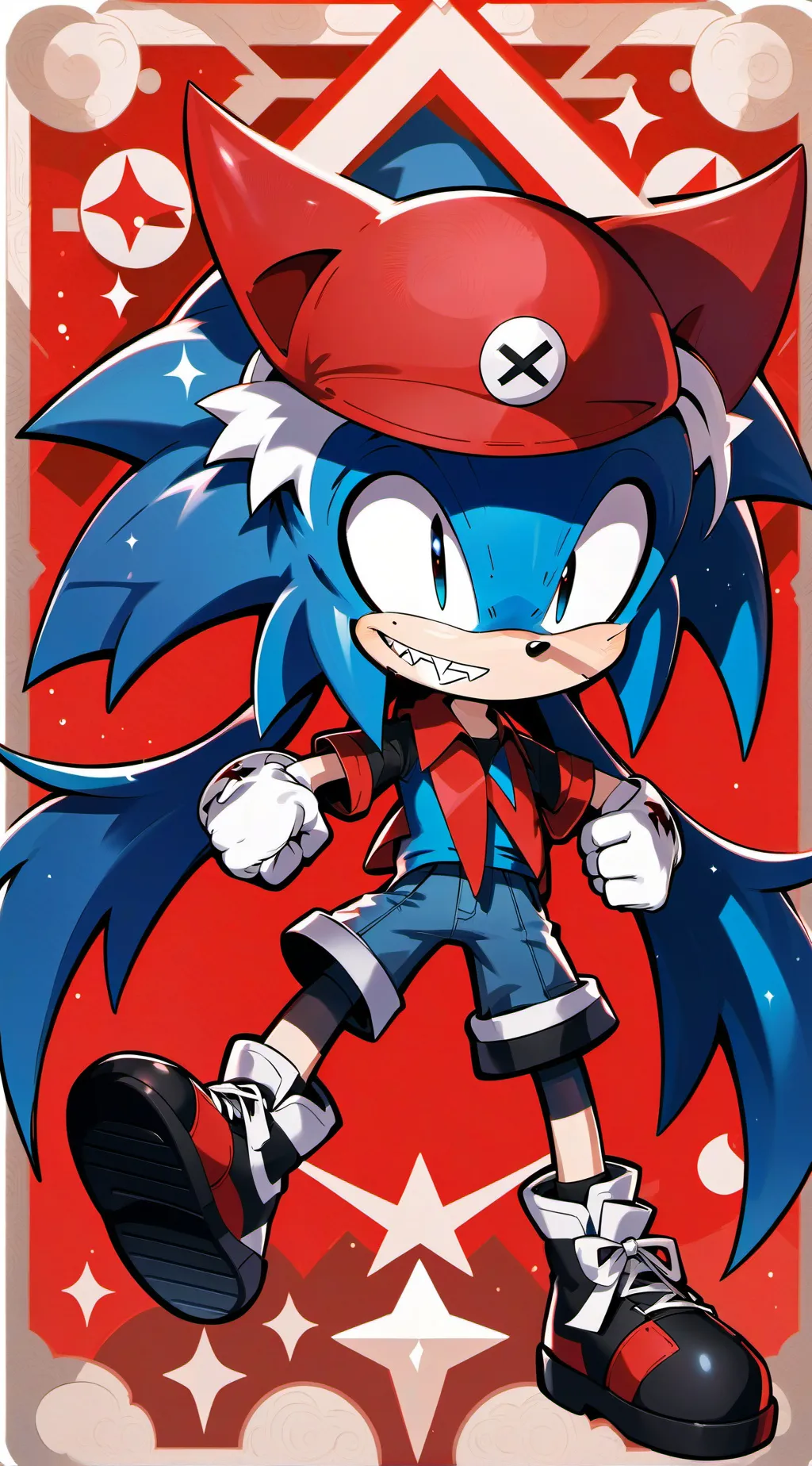 ai character: Crazy sonic  background