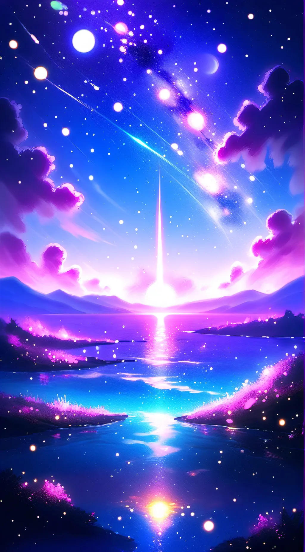 ai character: star dust background