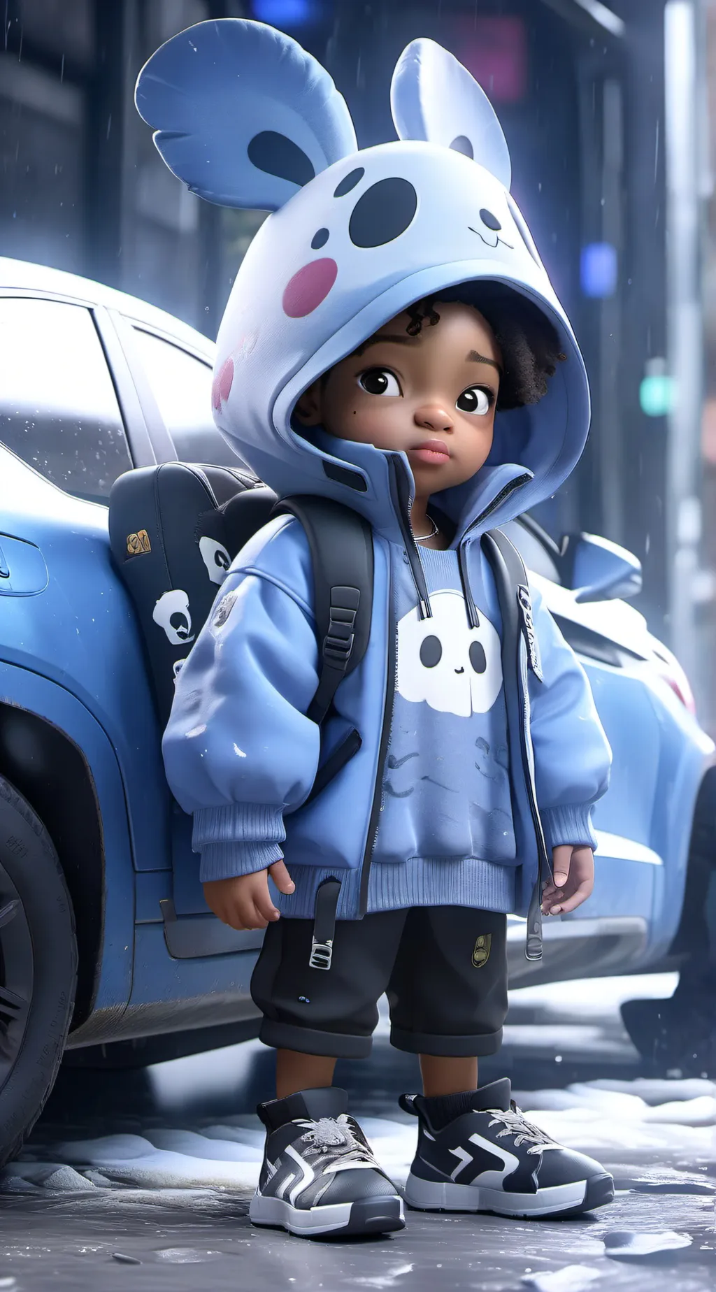 ai character: Madonna  background