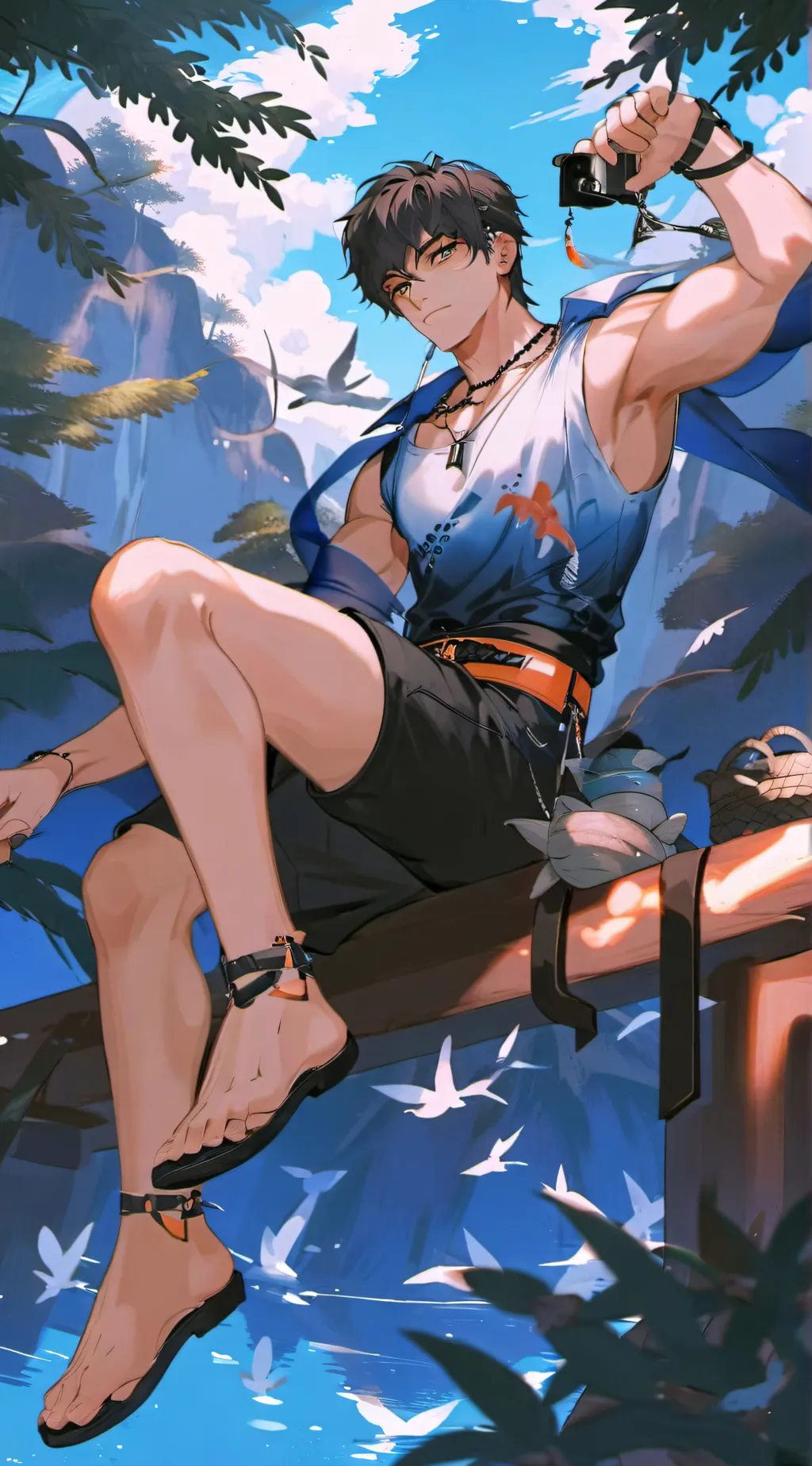 ai character: 赤祈 background