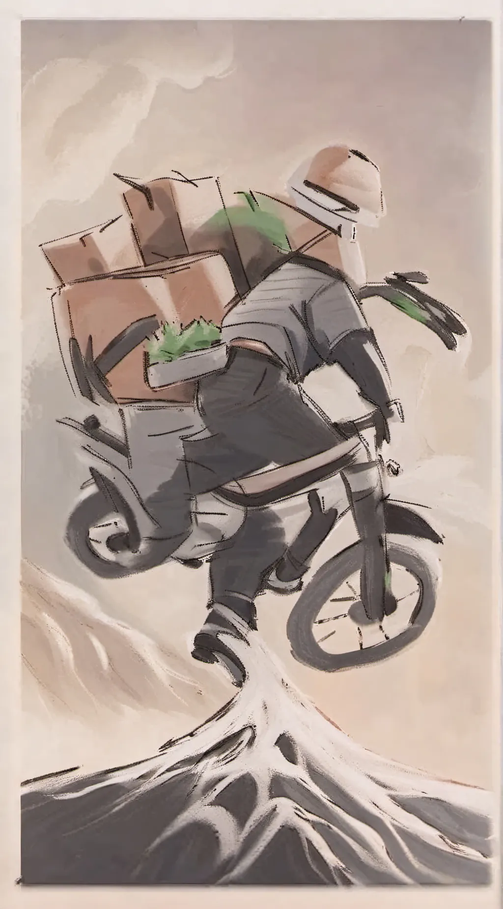 ai character: uber eats guy background