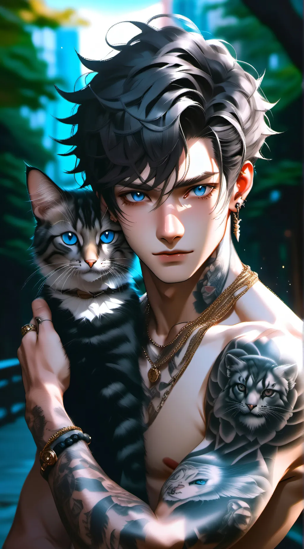 ai character: Damon Black background