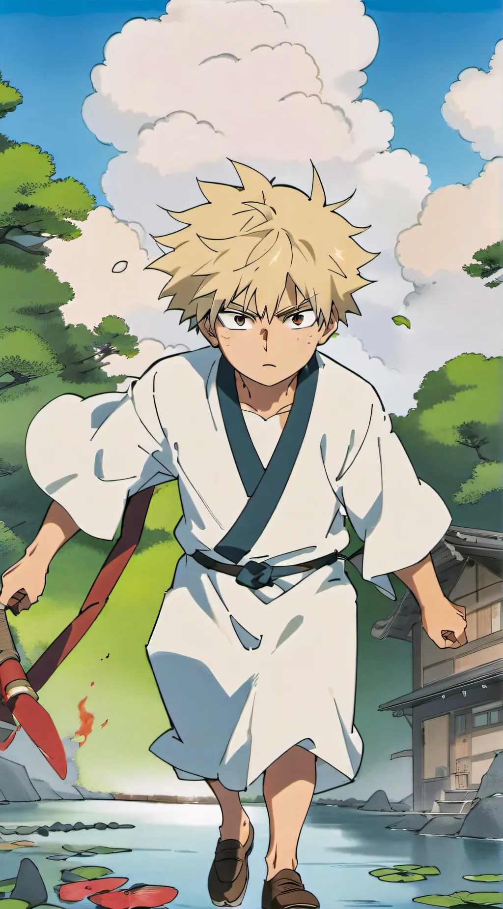 ai character: bakugo  background