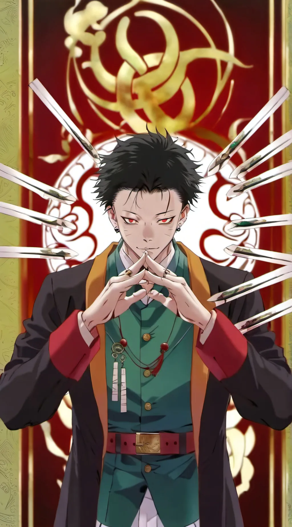 ai character: Suk,mahoraga,agito background