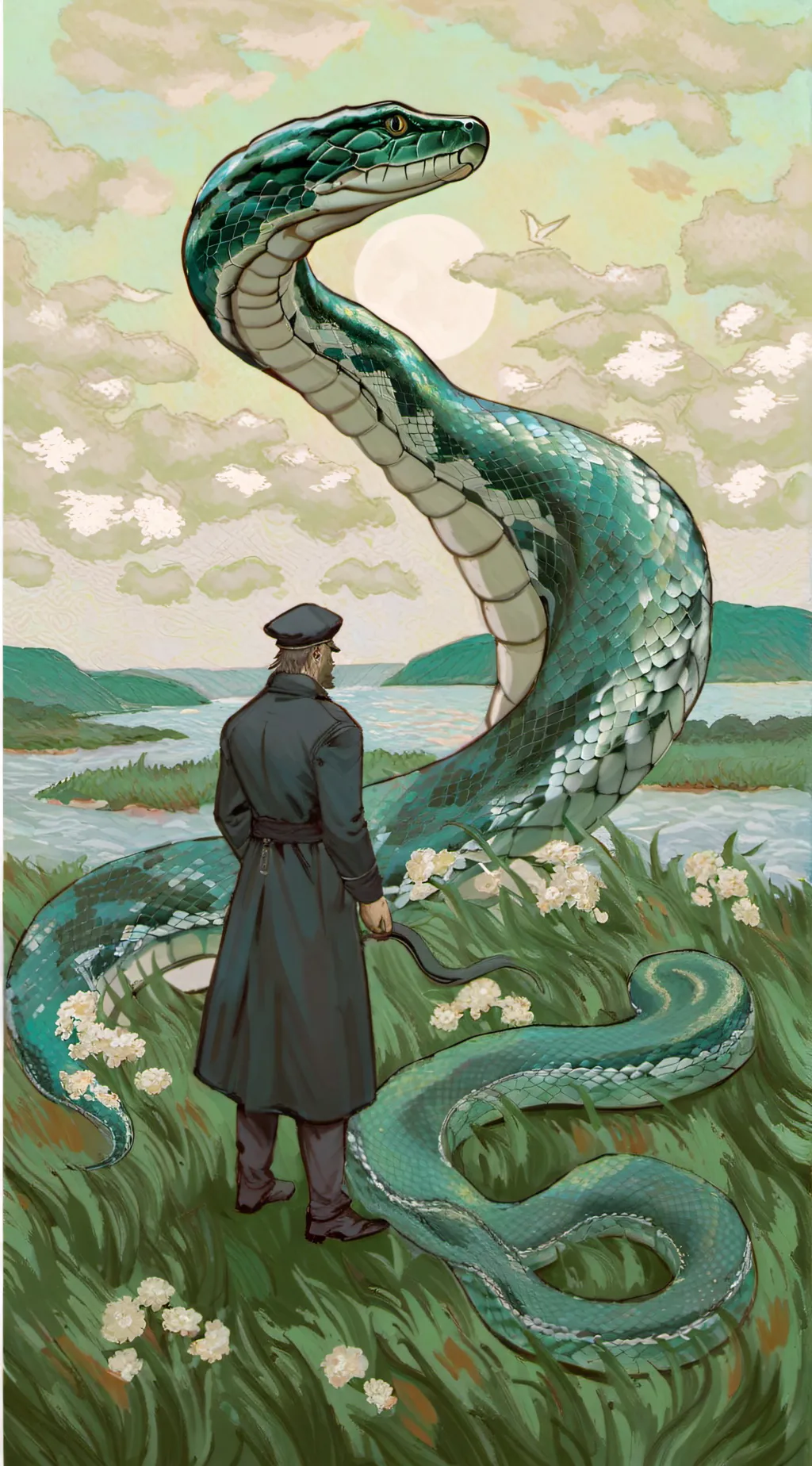 ai character: python trailer background