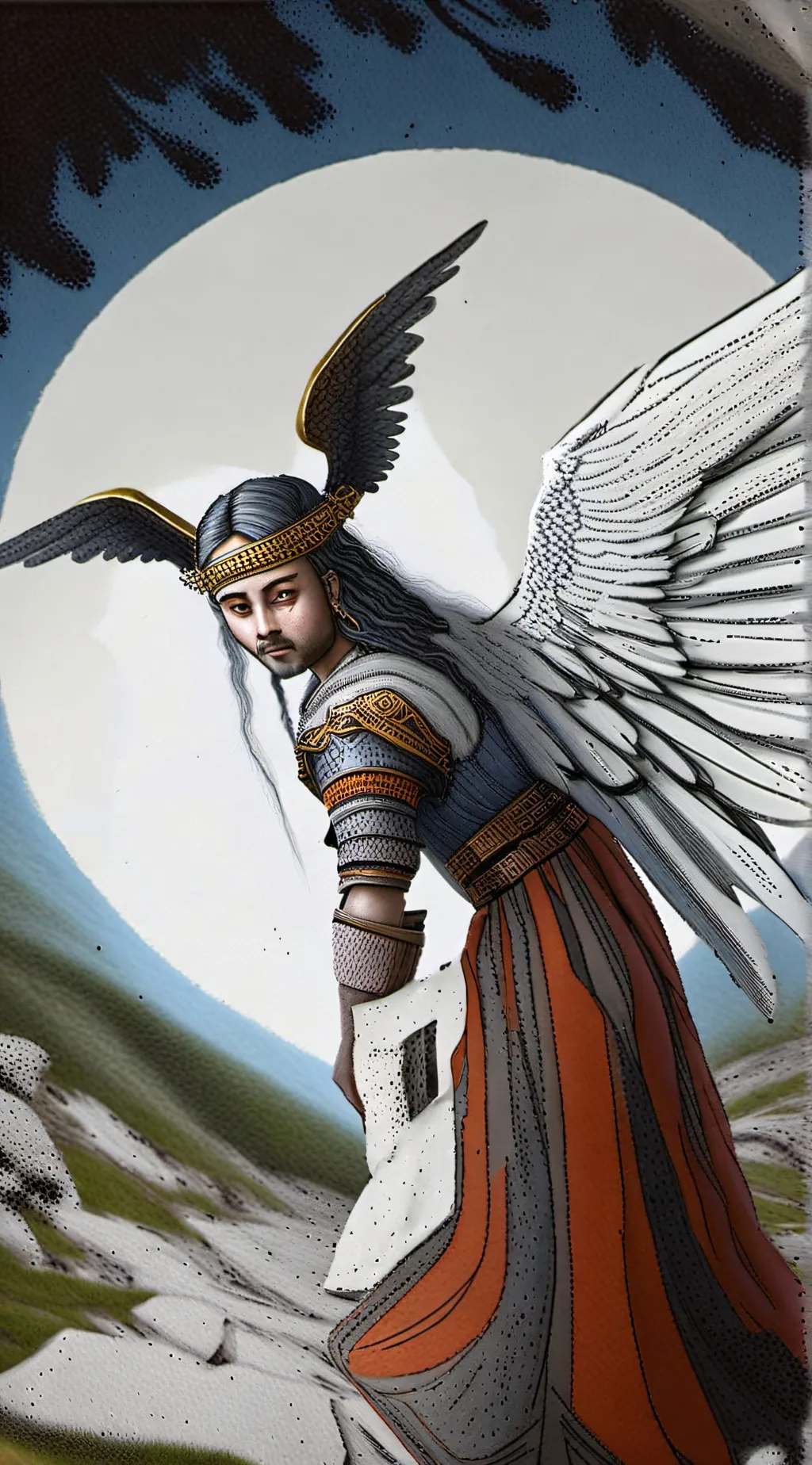 ai character: Acurate angel  background