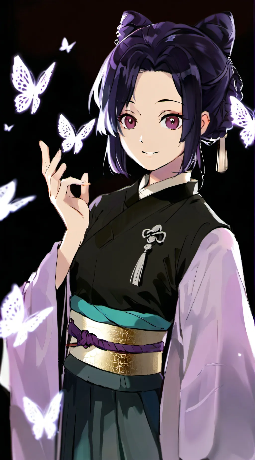 ai character: shinobu kocho KNY background