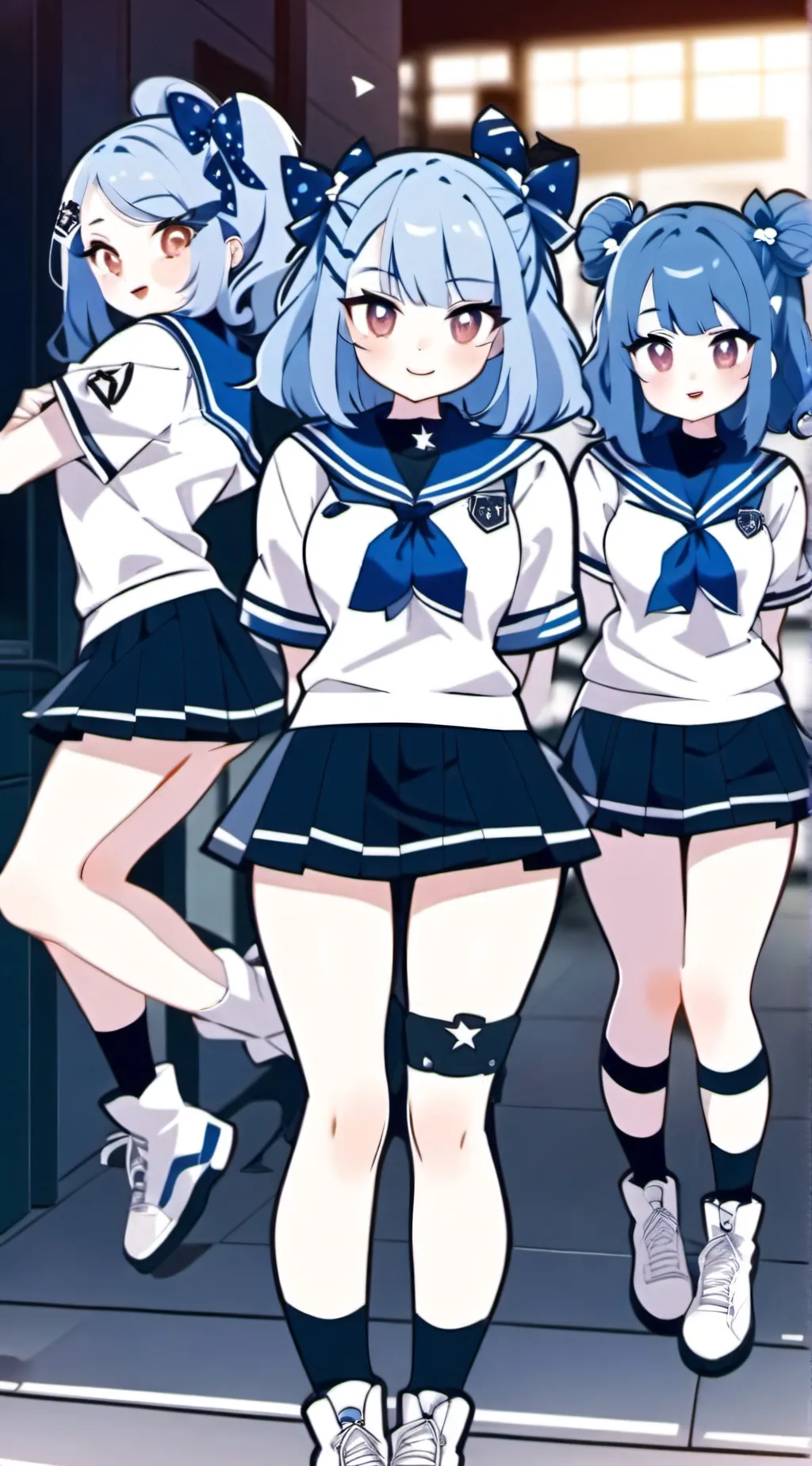 ai character: The 3 cheerleaders background