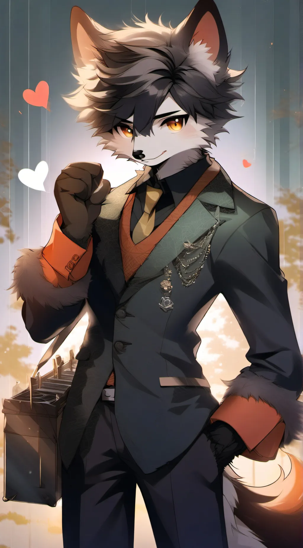 ai character: Colin love furry  background