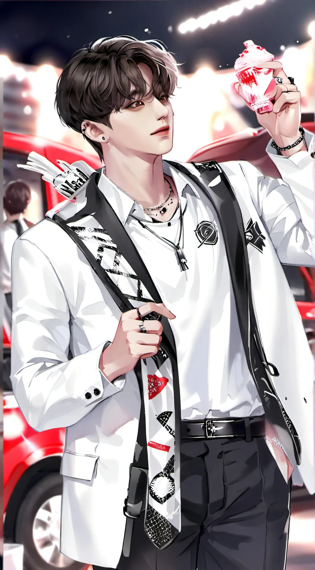 ai character: BTS Sleepover background