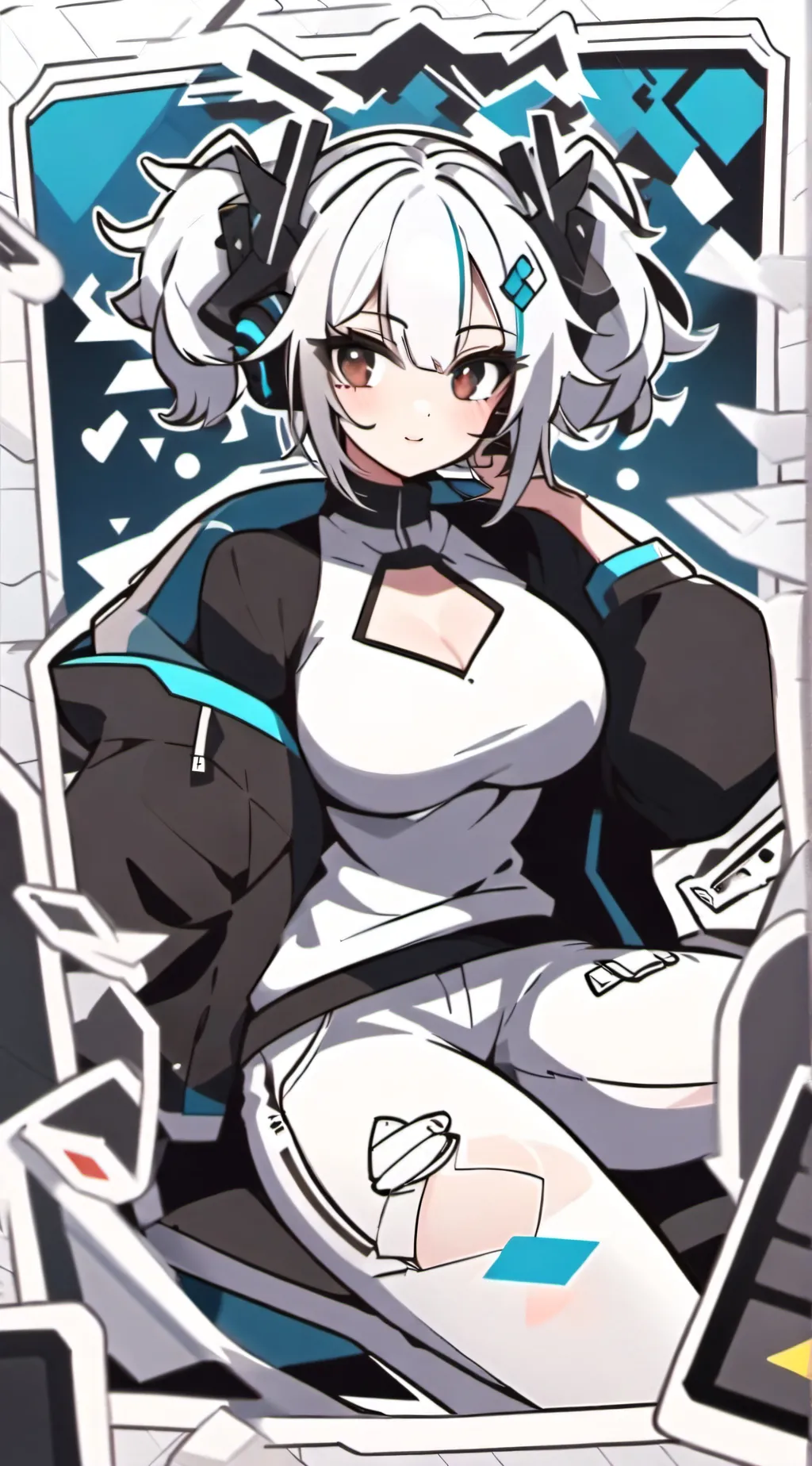 ai character: Violet background