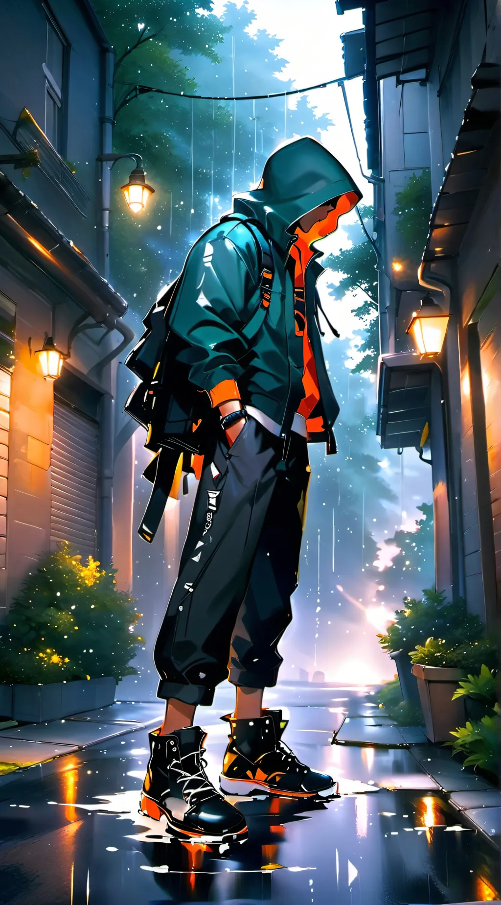 ai character: Guy in a hood background