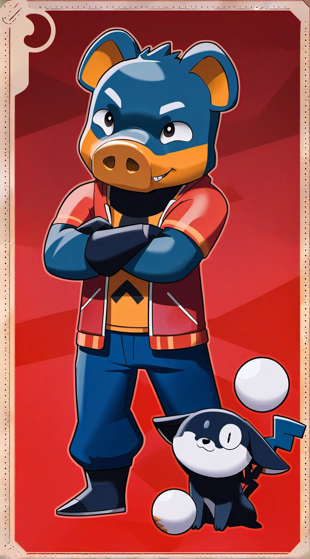 ai character: John pork  background