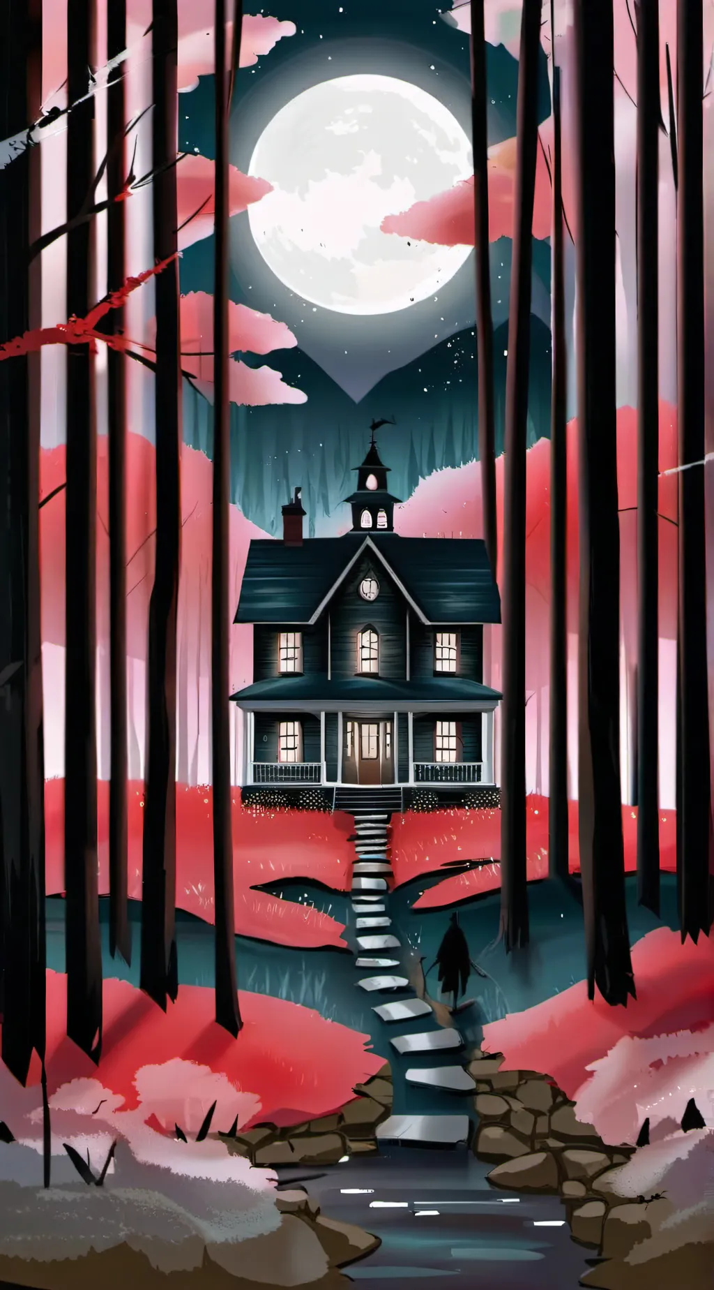 ai character: hh haunted background