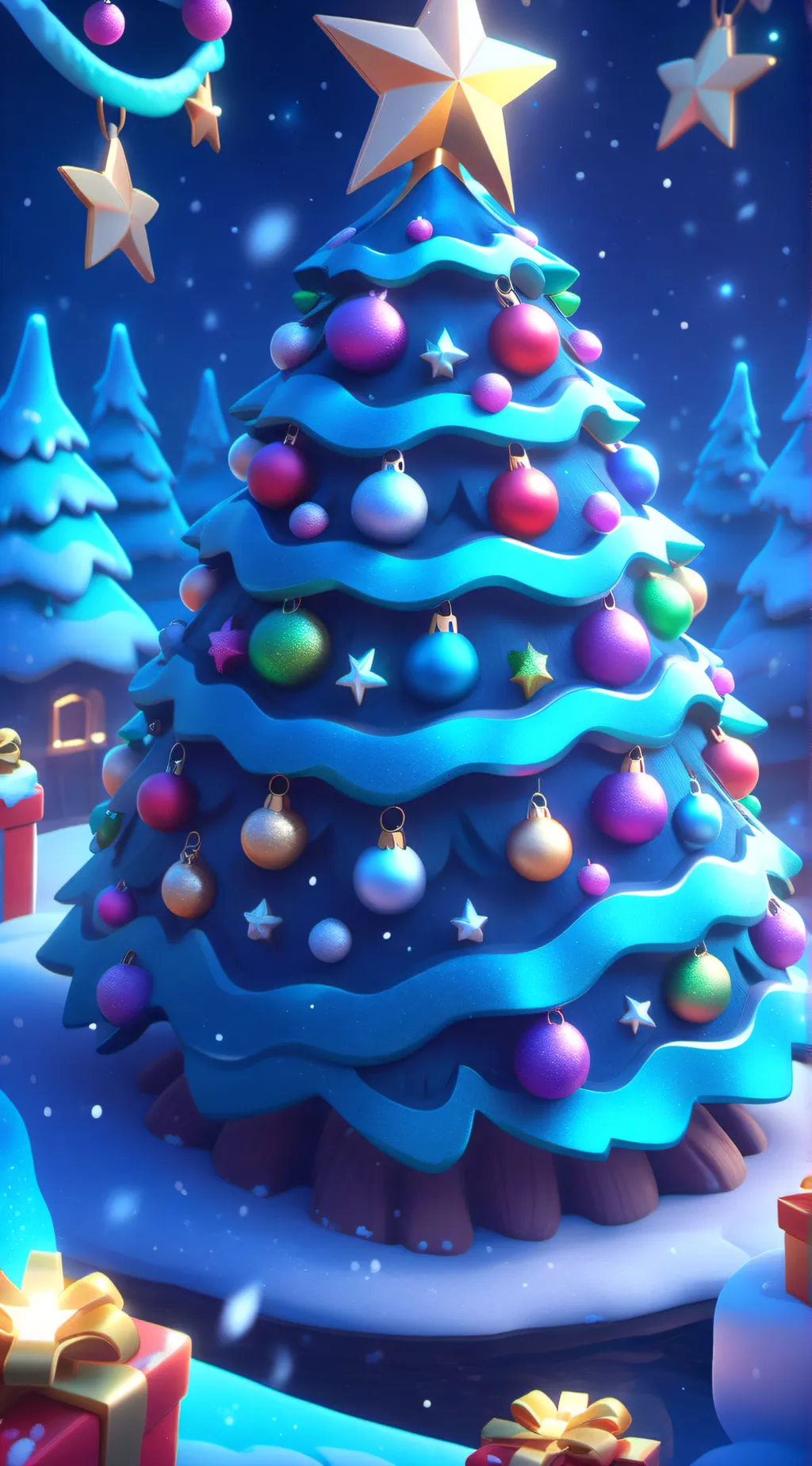 ai character: Christmas FNF background