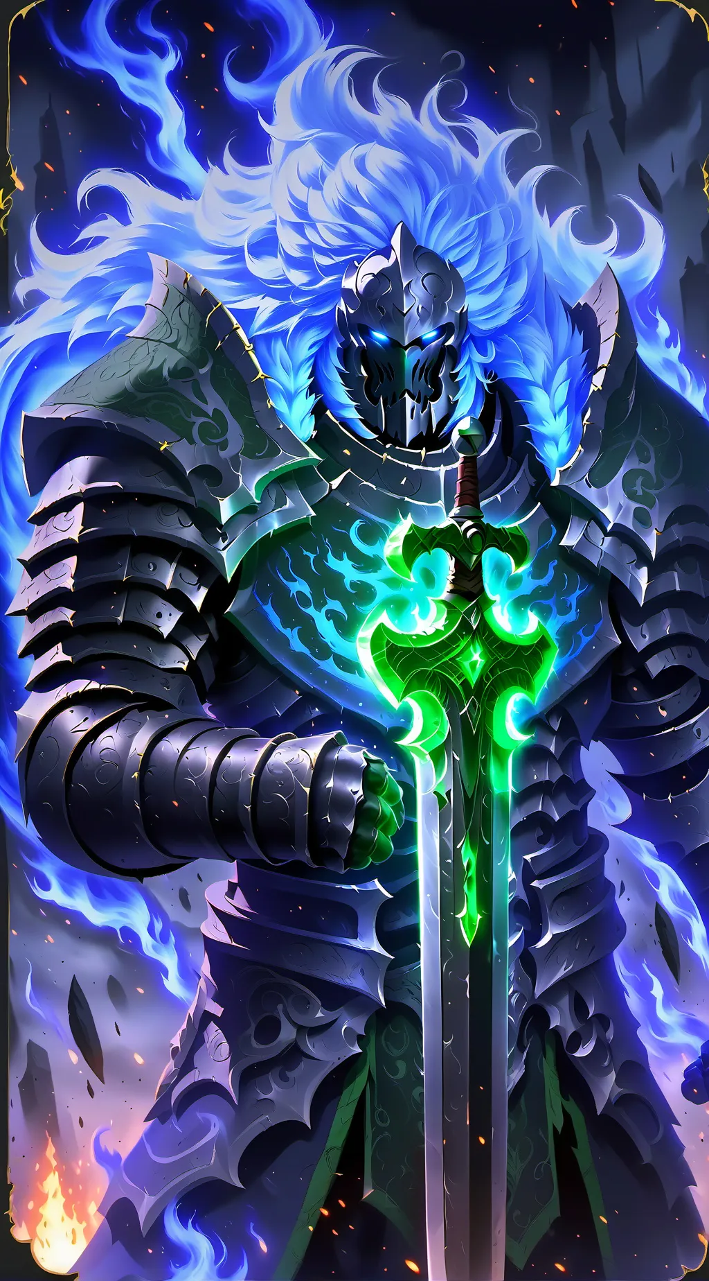 ai character: blue green soldier background