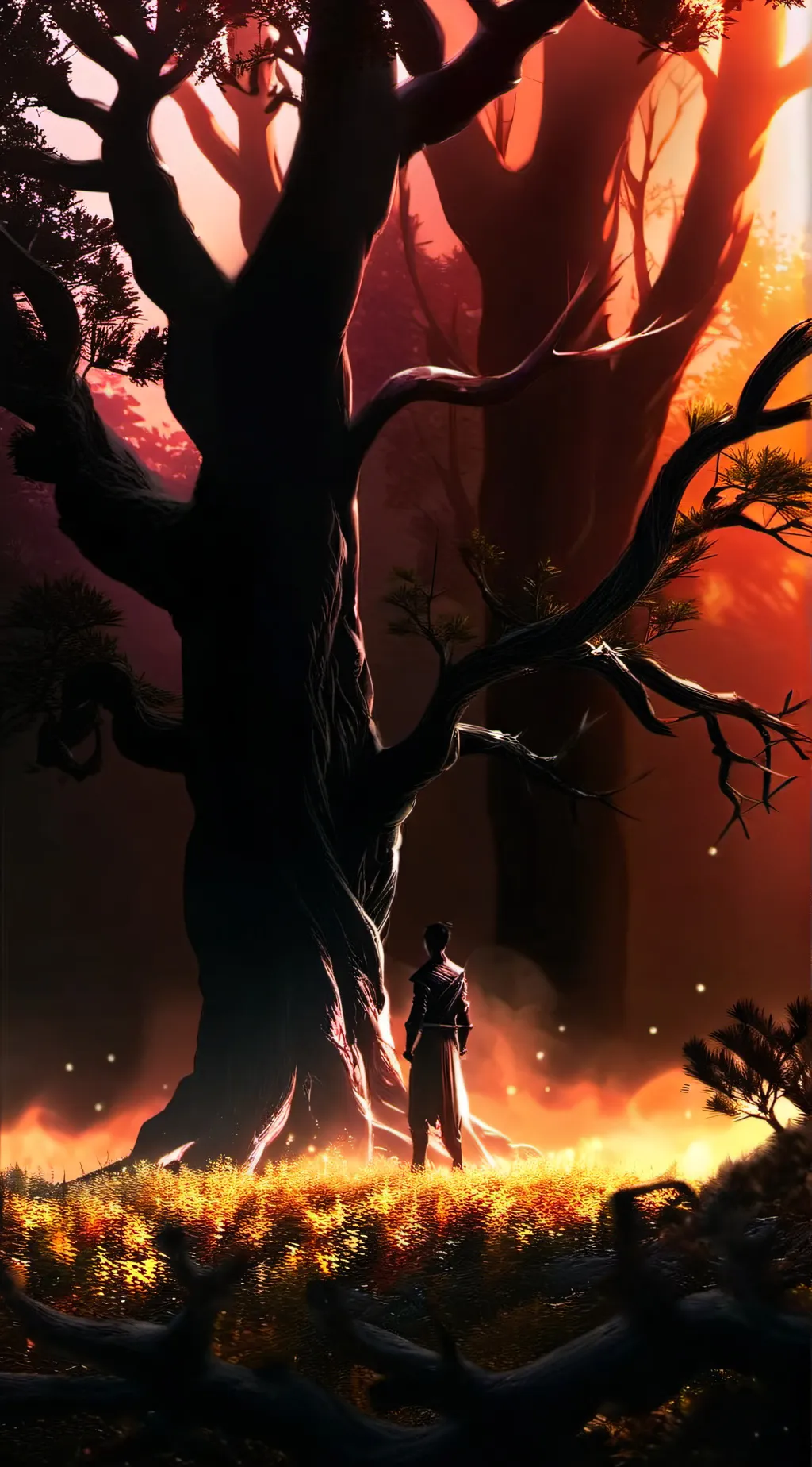 ai character: forest background