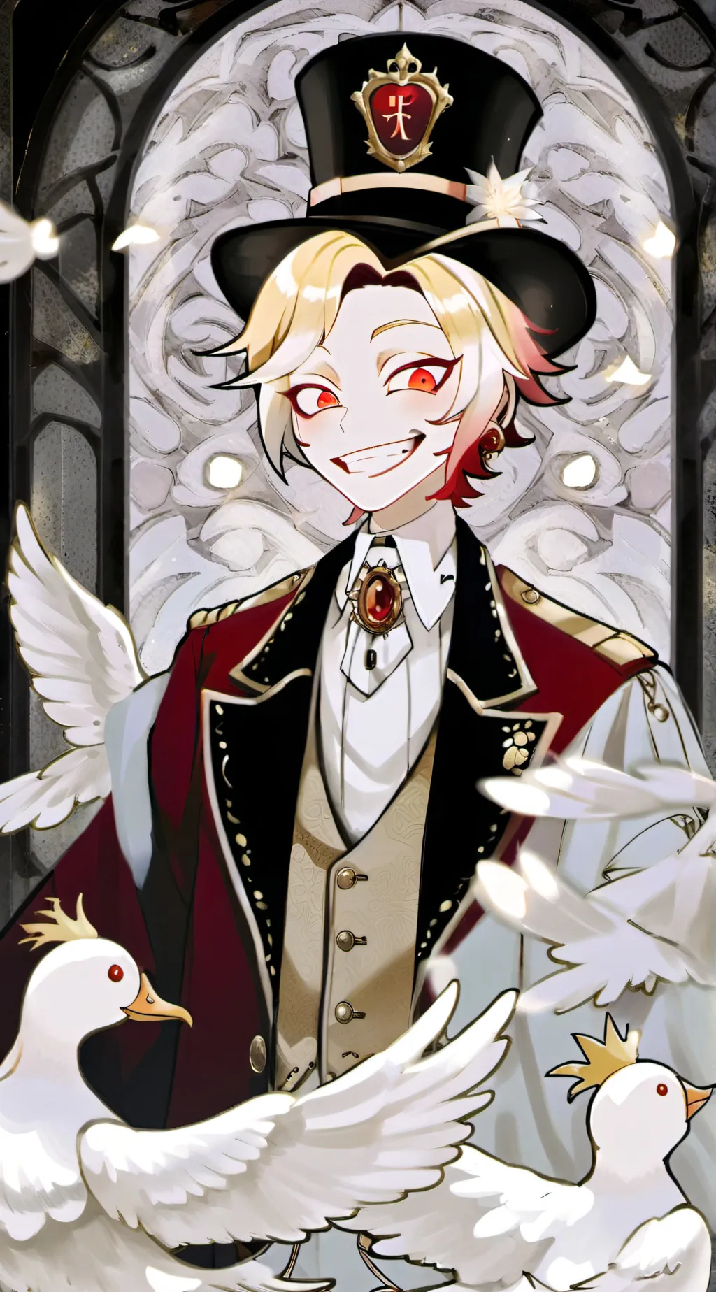 ai character: Lucifer ❤️🪿 background