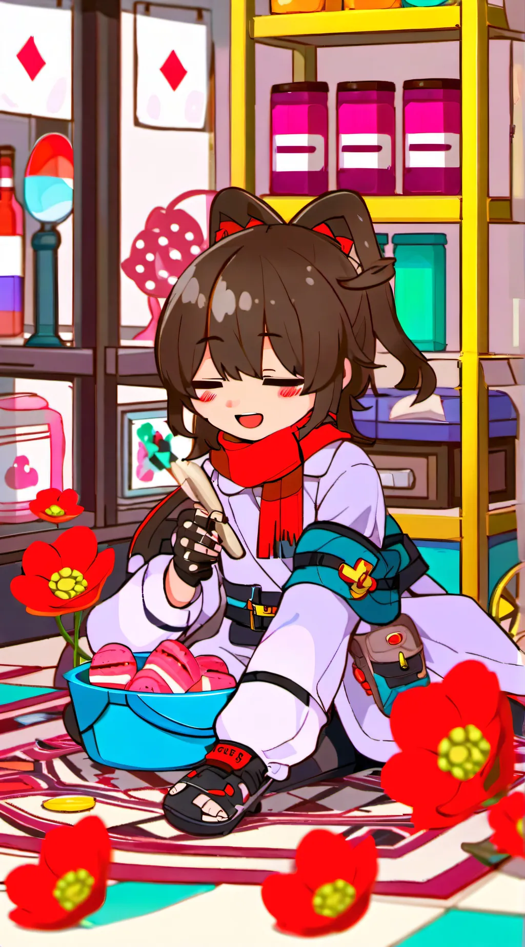 ai character: catnap's day off background