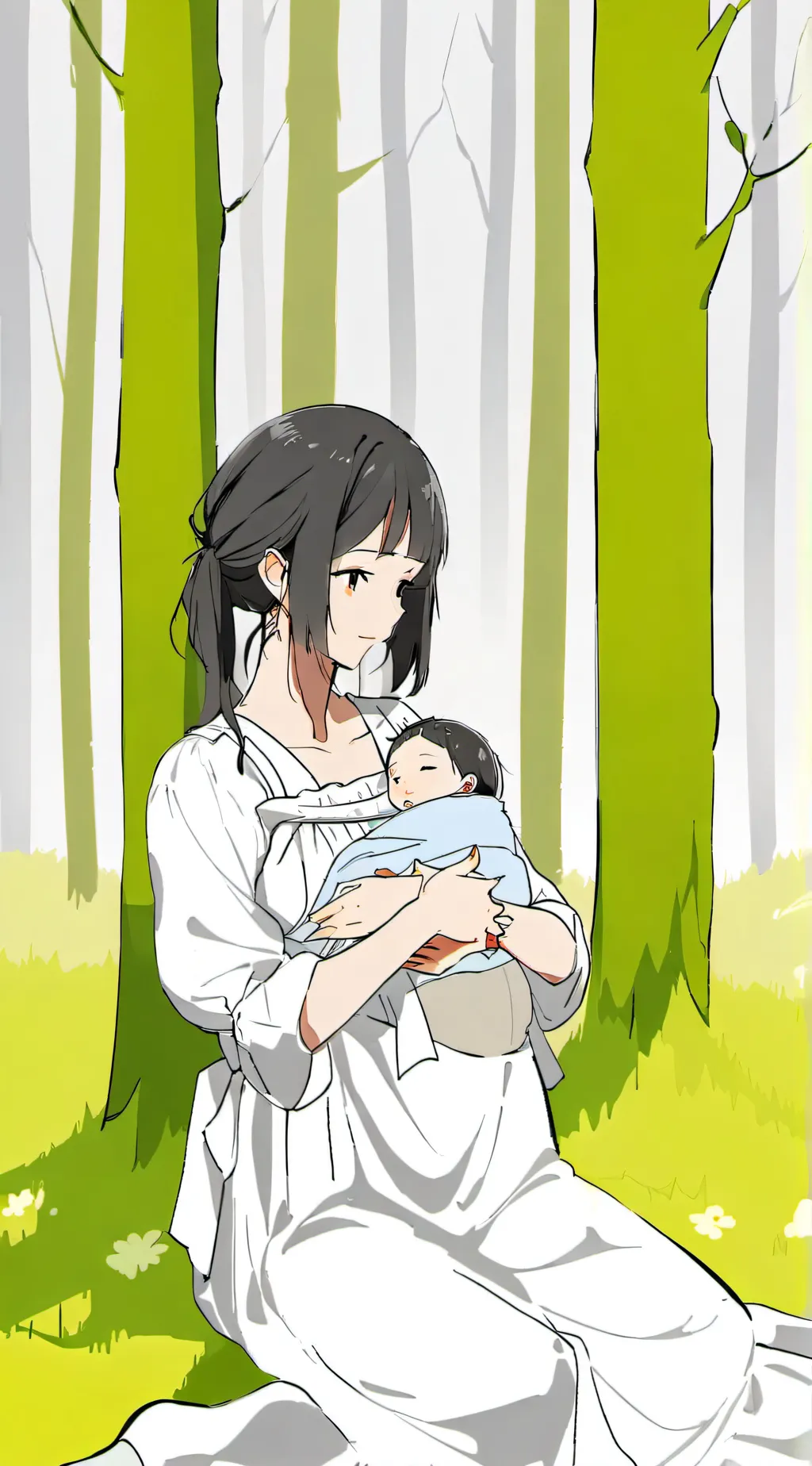 ai character: giving birth background