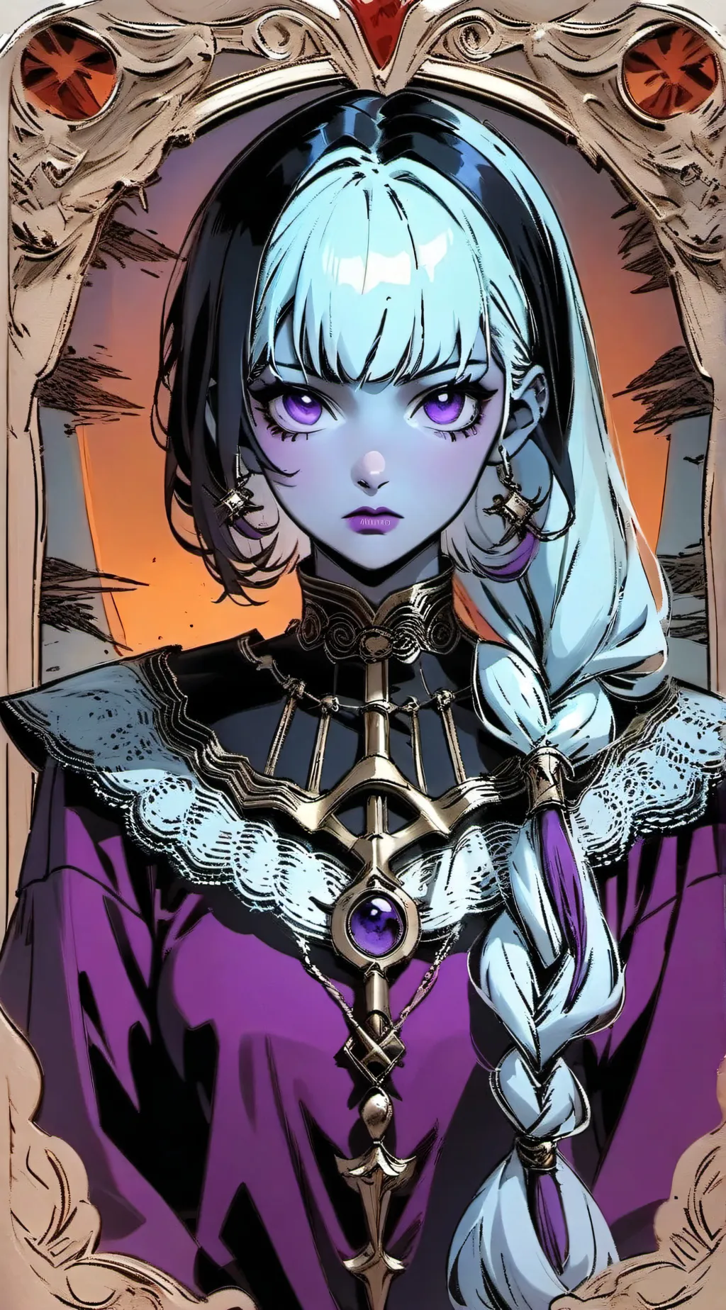 ai character: Violet background